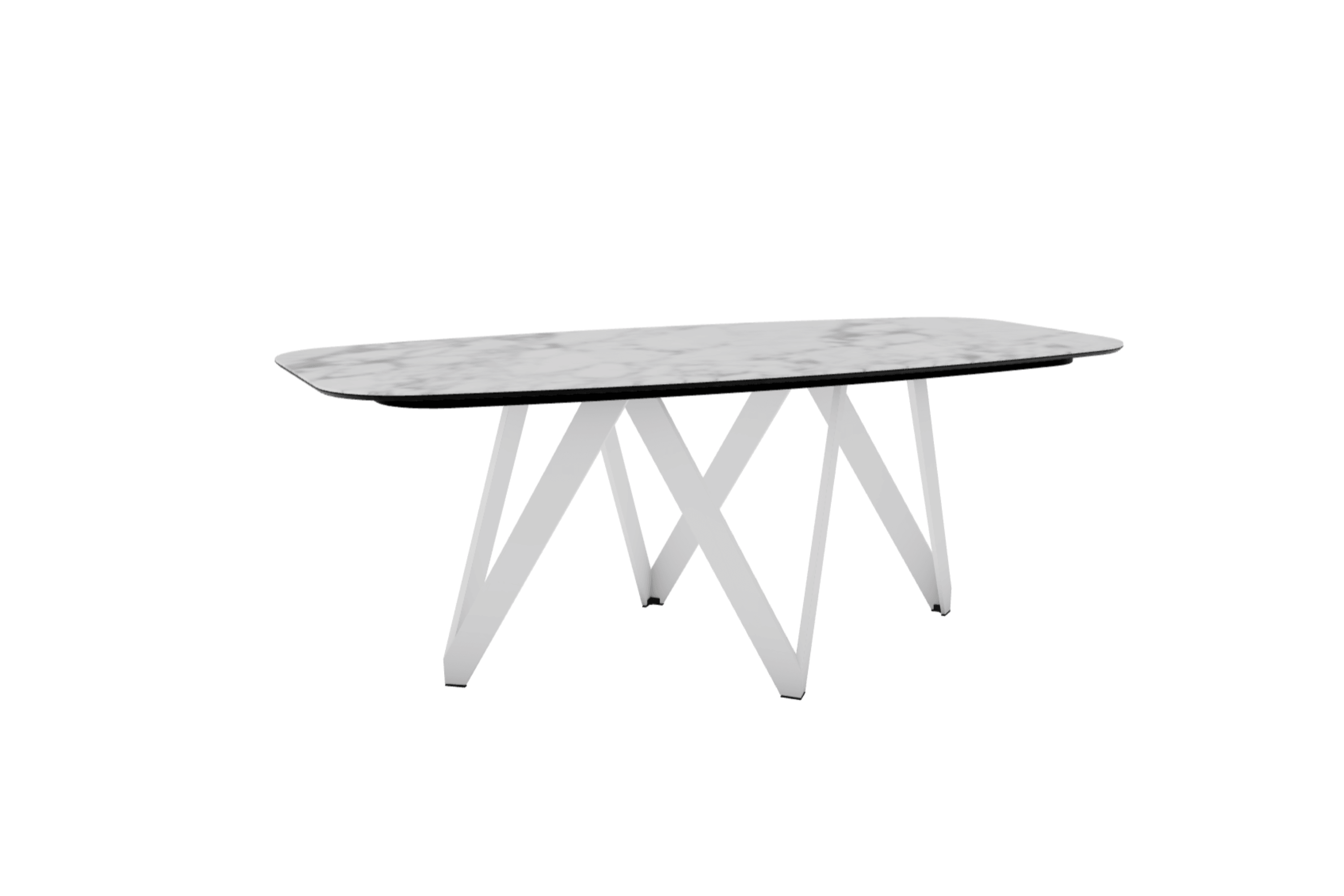 Stół CARTESIO biały marmur z metalową podstawą Calligaris 200 cm matowa biel Eye on Design