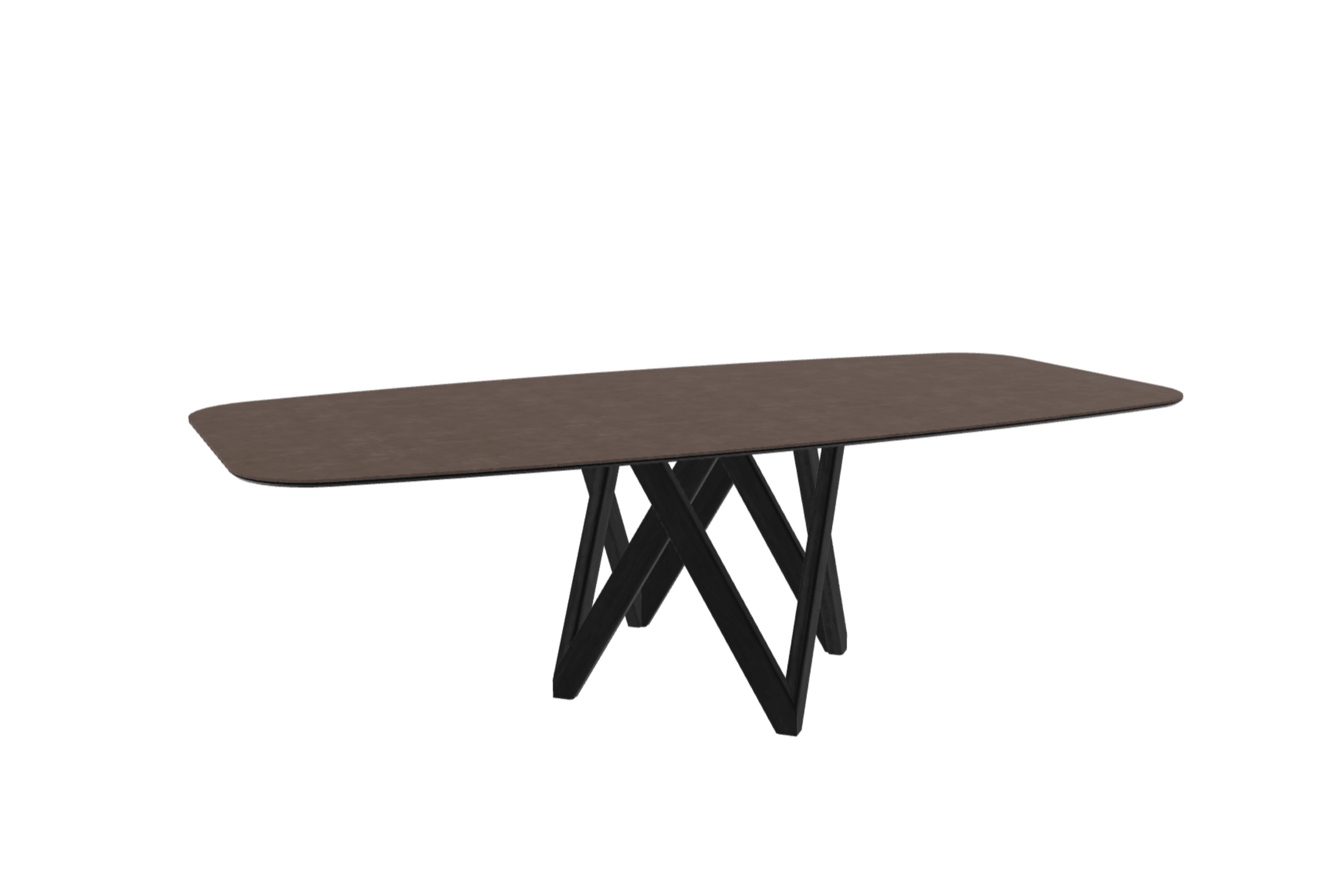 Stół CARTESIO brązowa ceramika z drewnianą podstawą Calligaris 250 cm matowa czerń Eye on Design