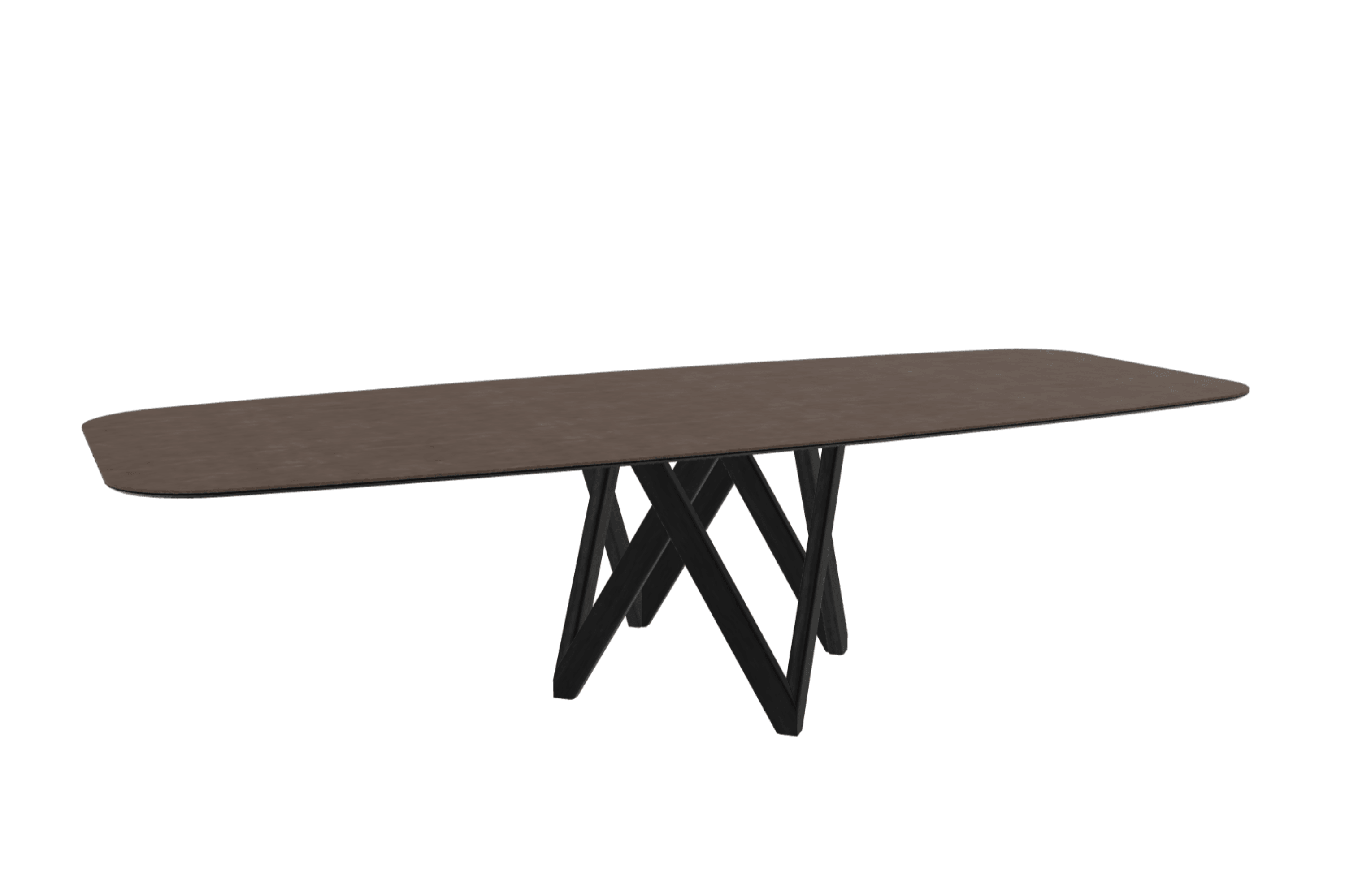 Stół CARTESIO brązowa ceramika z drewnianą podstawą Calligaris 300 cm matowa czerń Eye on Design