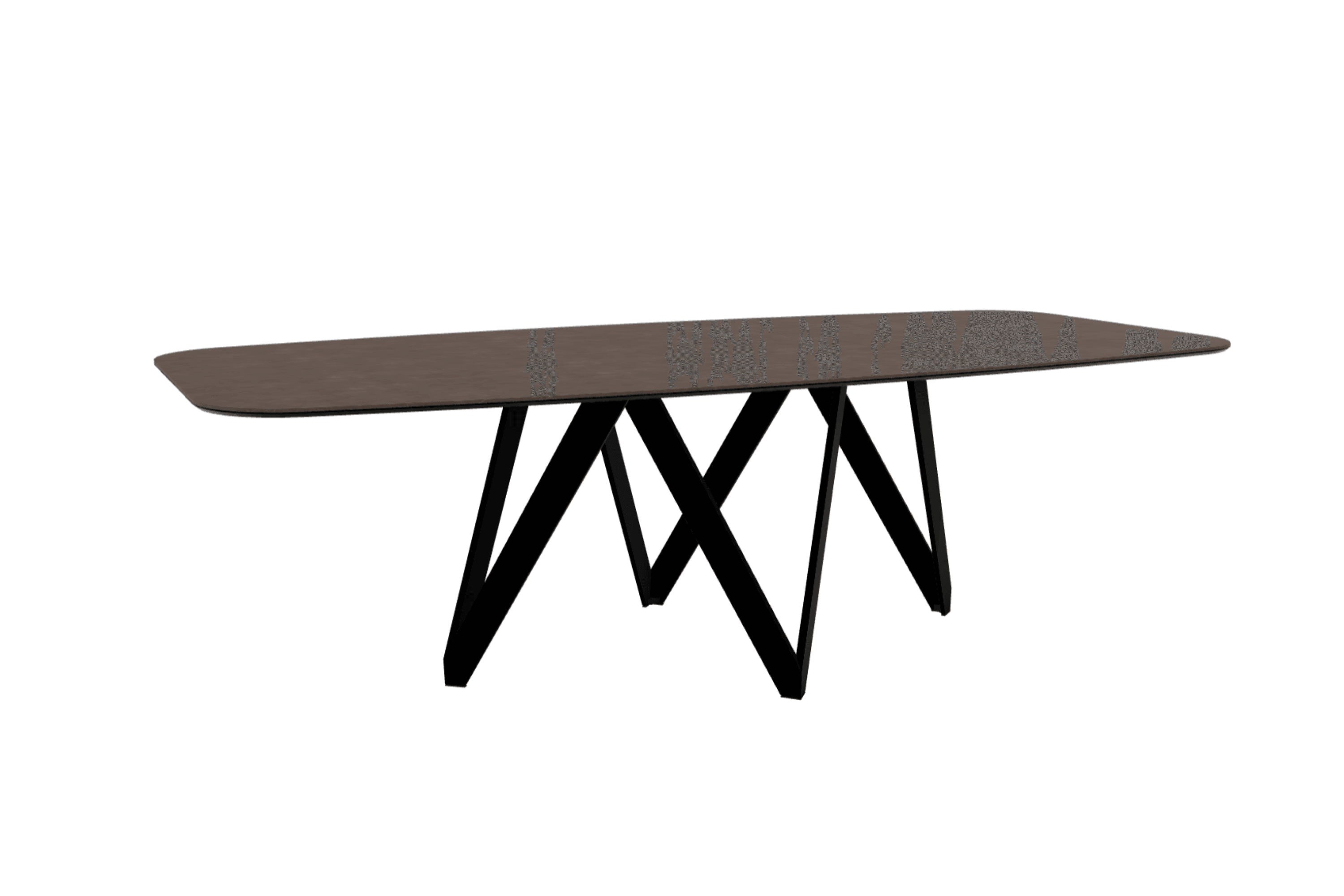 Stół CARTESIO brązowa ceramika z metalową podstawą Calligaris 250 cm matowa czerń Eye on Design