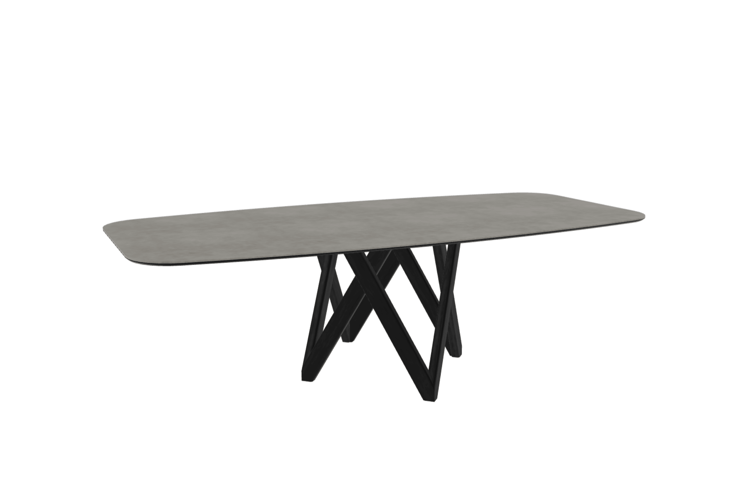 Stół CARTESIO jasnoszara ceramika z drewnianą podstawą Calligaris 250 cm matowa czerń Eye on Design