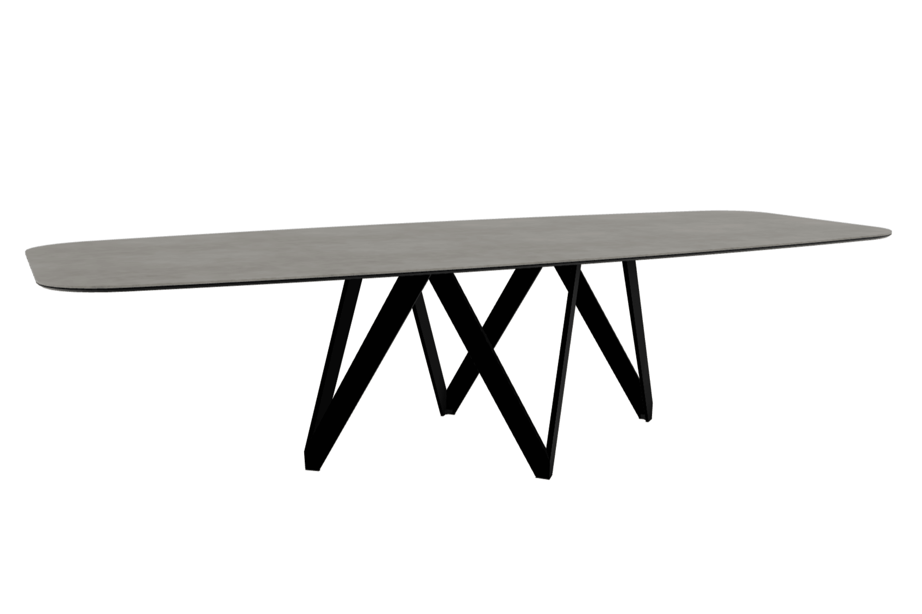 Stół CARTESIO jasnoszara ceramika z metalową podstawą Calligaris 300 cm matowa czerń Eye on Design