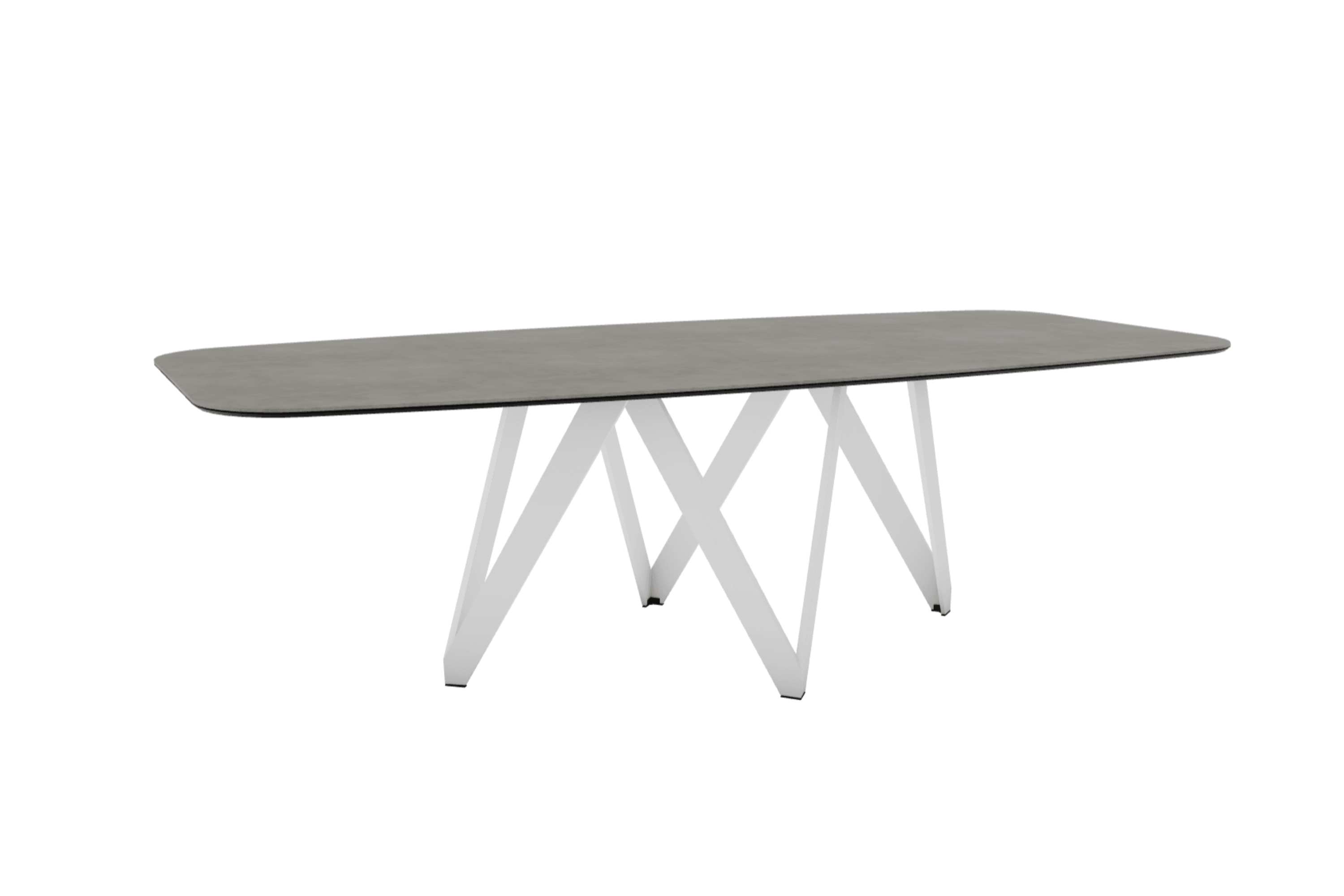 Stół CARTESIO jasnoszara ceramika z metalową podstawą Calligaris 250 cm matowa biel Eye on Design