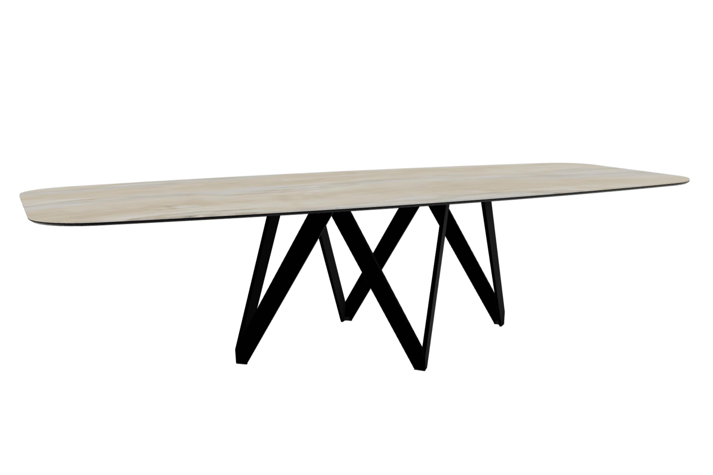 Stół CARTESIO piaskowy marmur z metalową podstawą Calligaris 300 cm matowa czerń Eye on Design