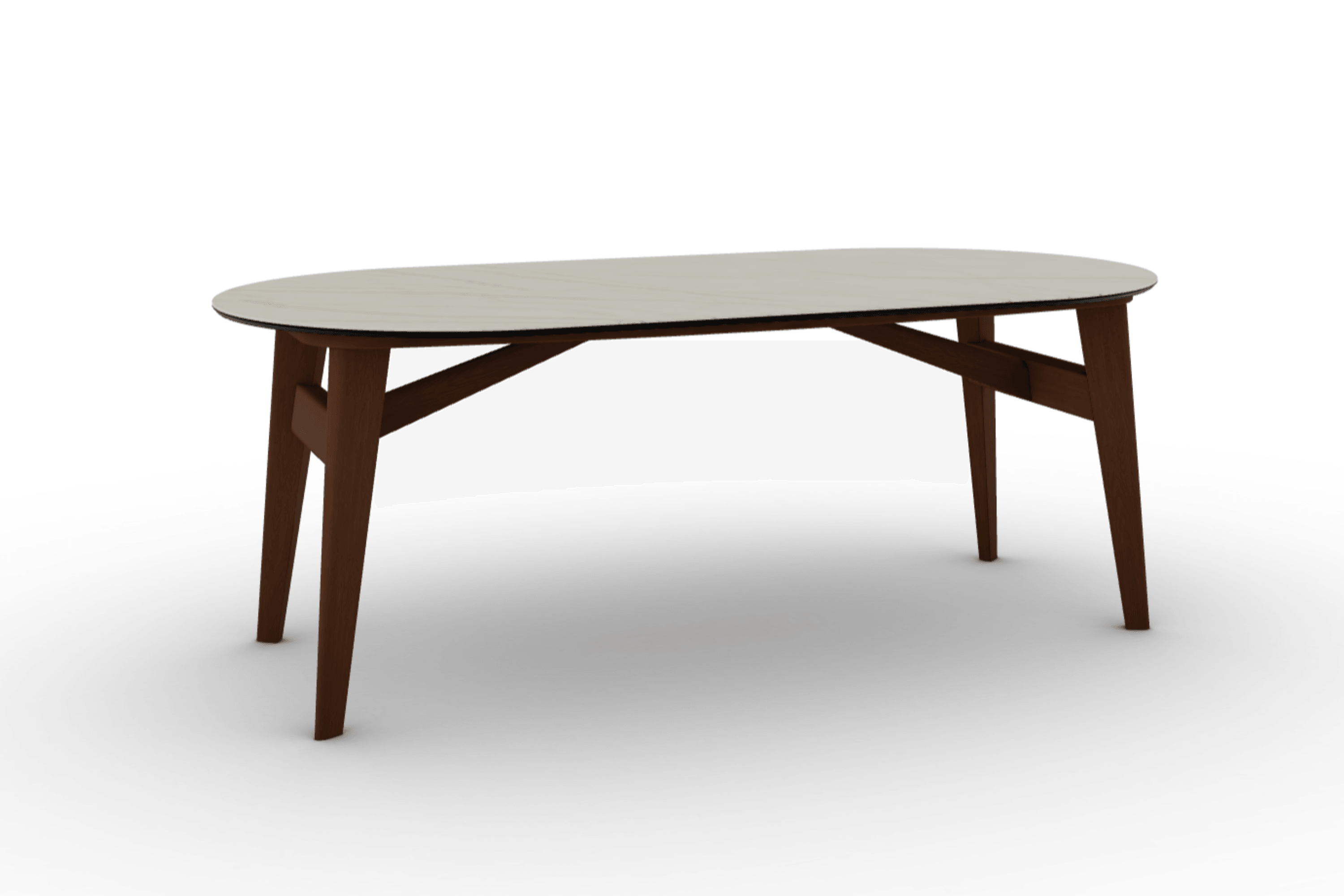 Stół elipsa ABREY złoty marmur Calligaris Eye on Design