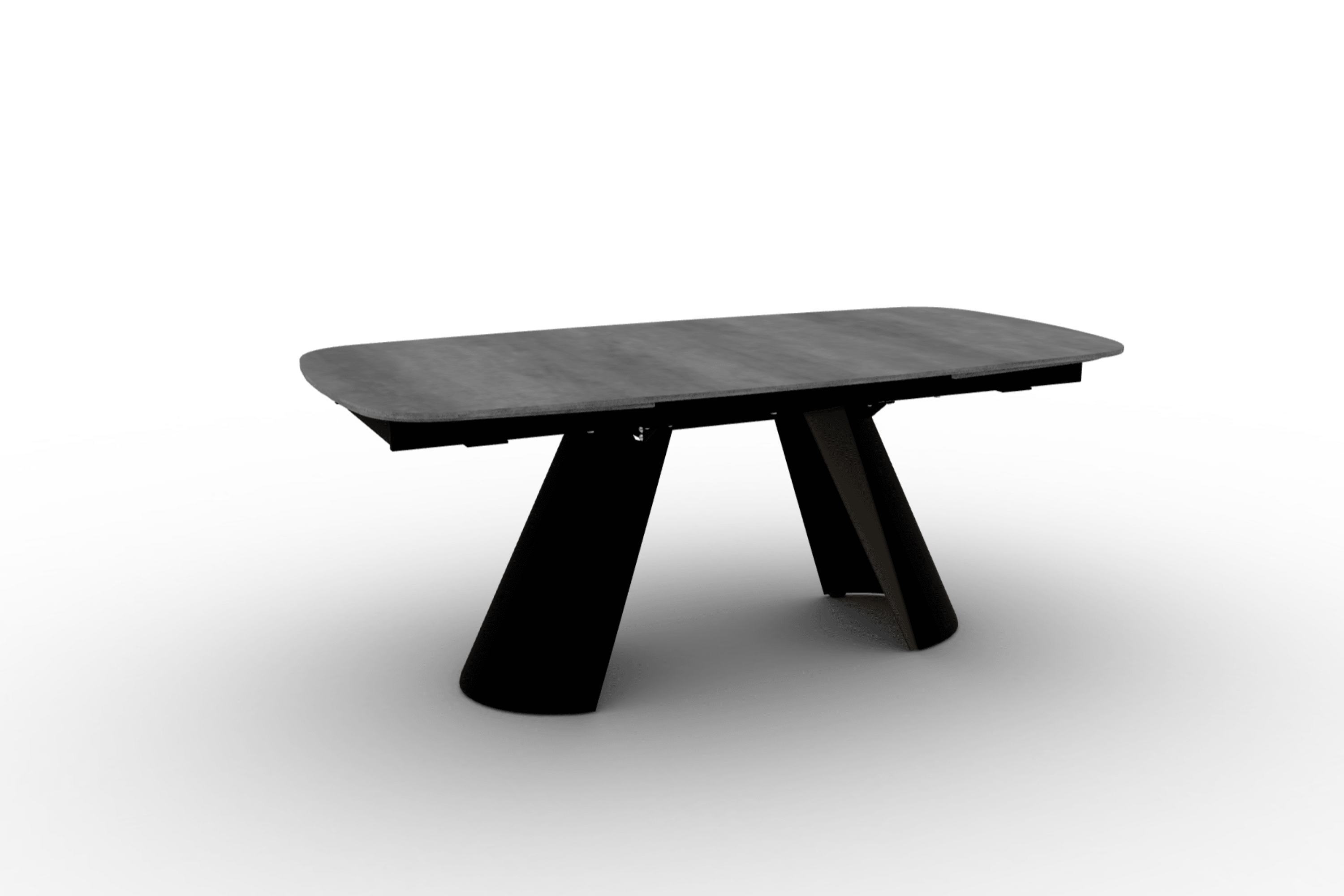 Stół elipsa rozkładany APIAN cement Calligaris matowa czerń matowy brąz Eye on Design