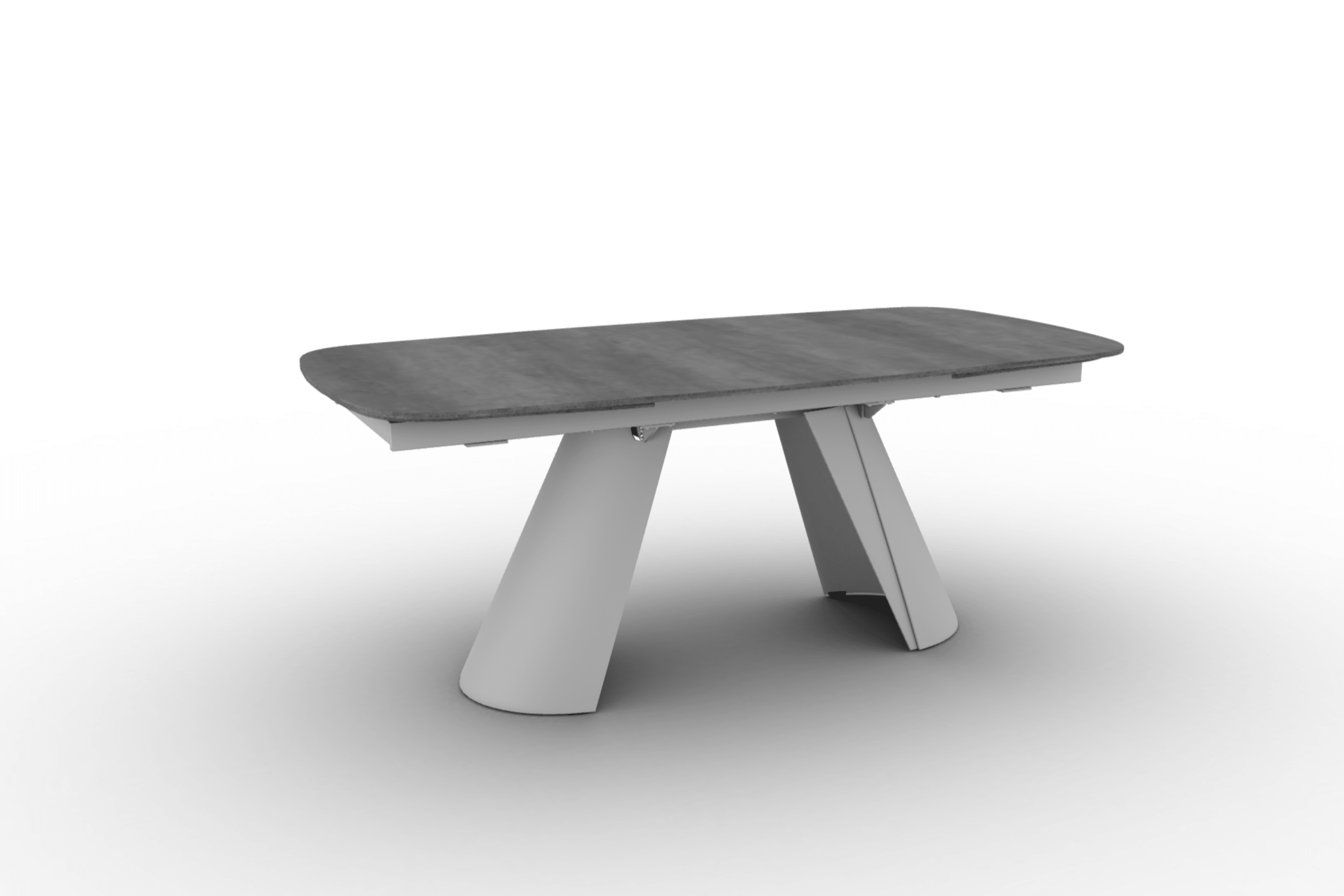 Stół elipsa rozkładany APIAN cement Calligaris matowa biel matowa biel Eye on Design