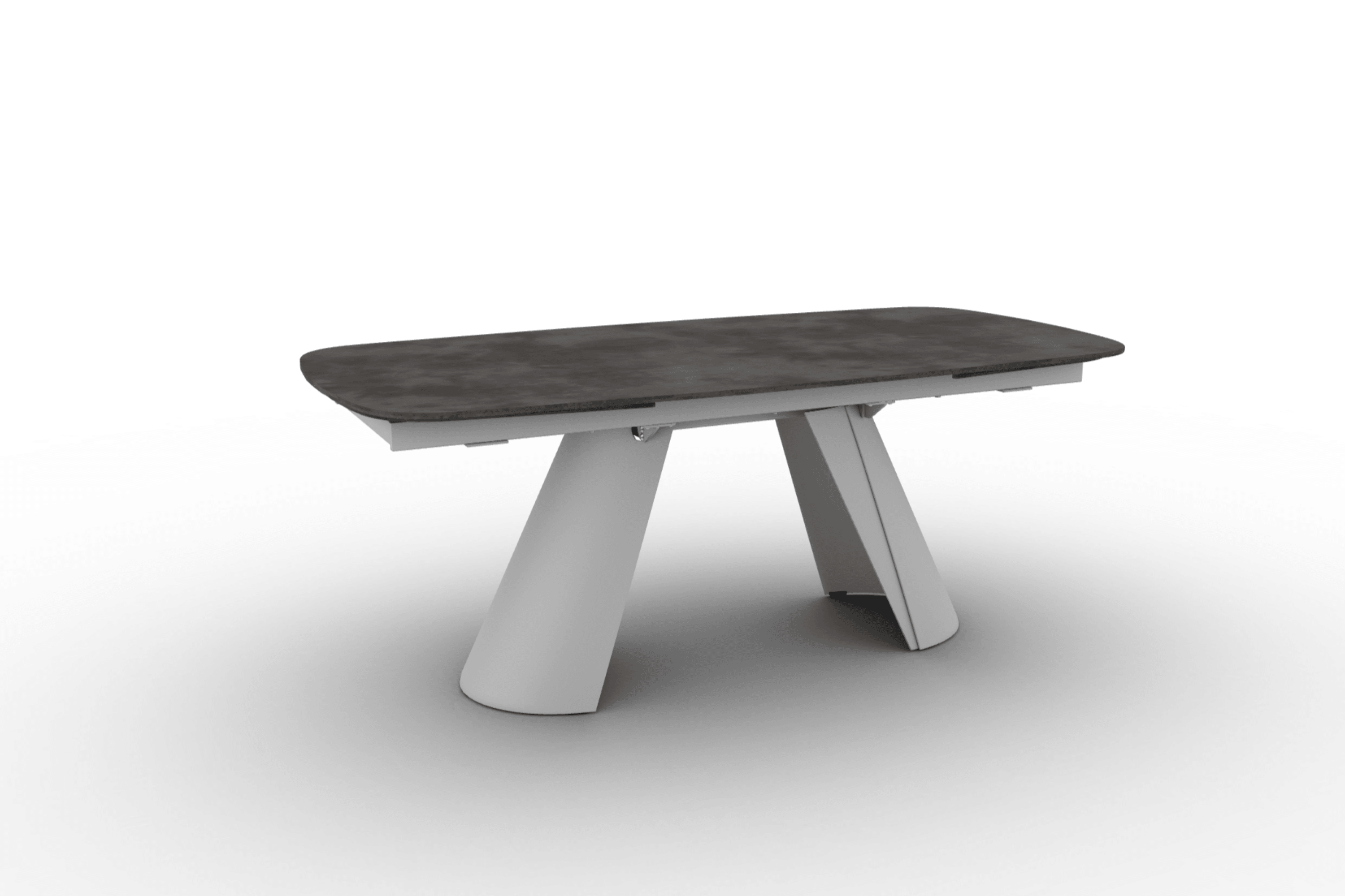 Stół elipsa rozkładany APIAN ciemnoszara ceramika Calligaris matowa biel matowa biel Eye on Design