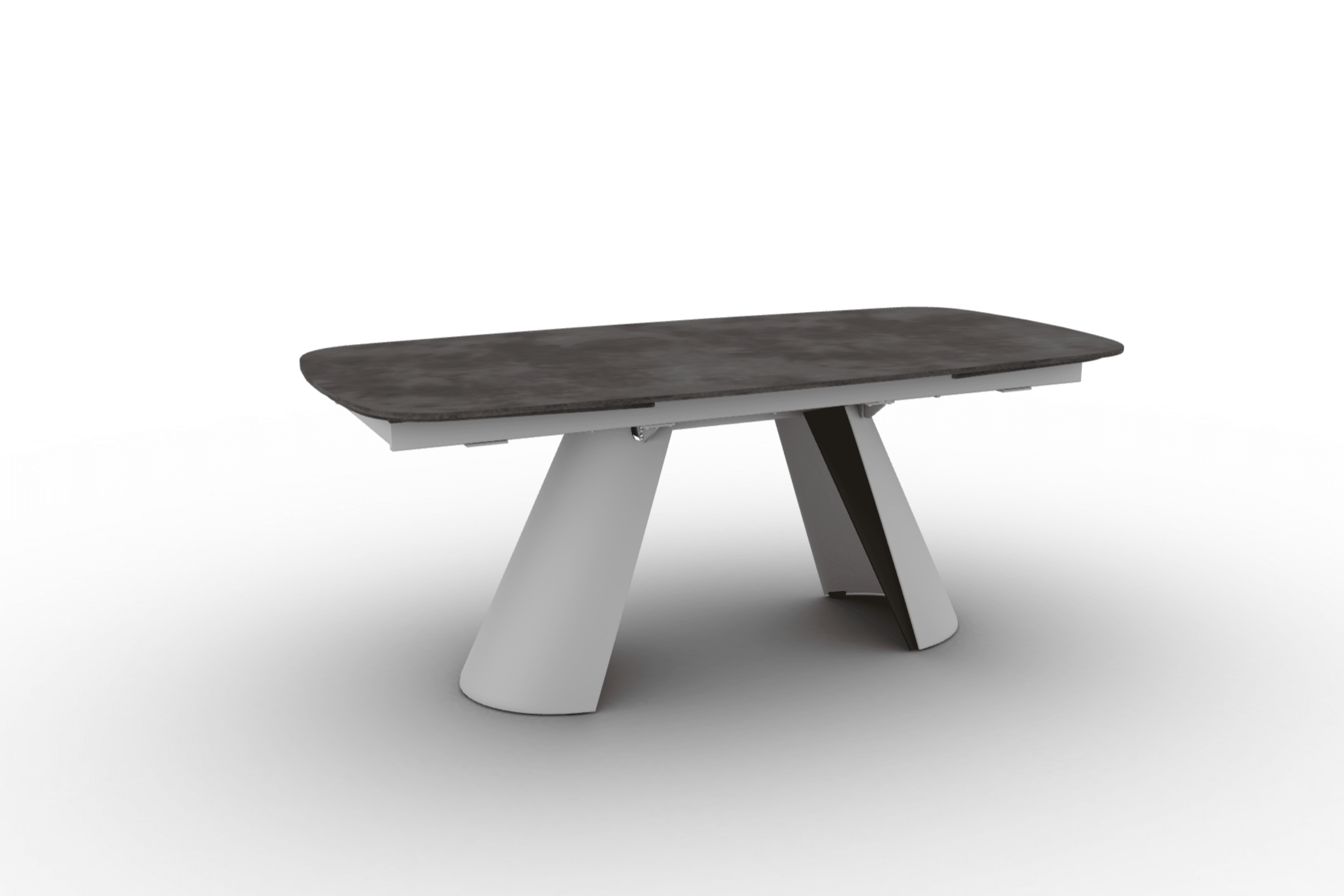 Stół elipsa rozkładany APIAN ciemnoszara ceramika Calligaris matowa biel matowy brąz Eye on Design