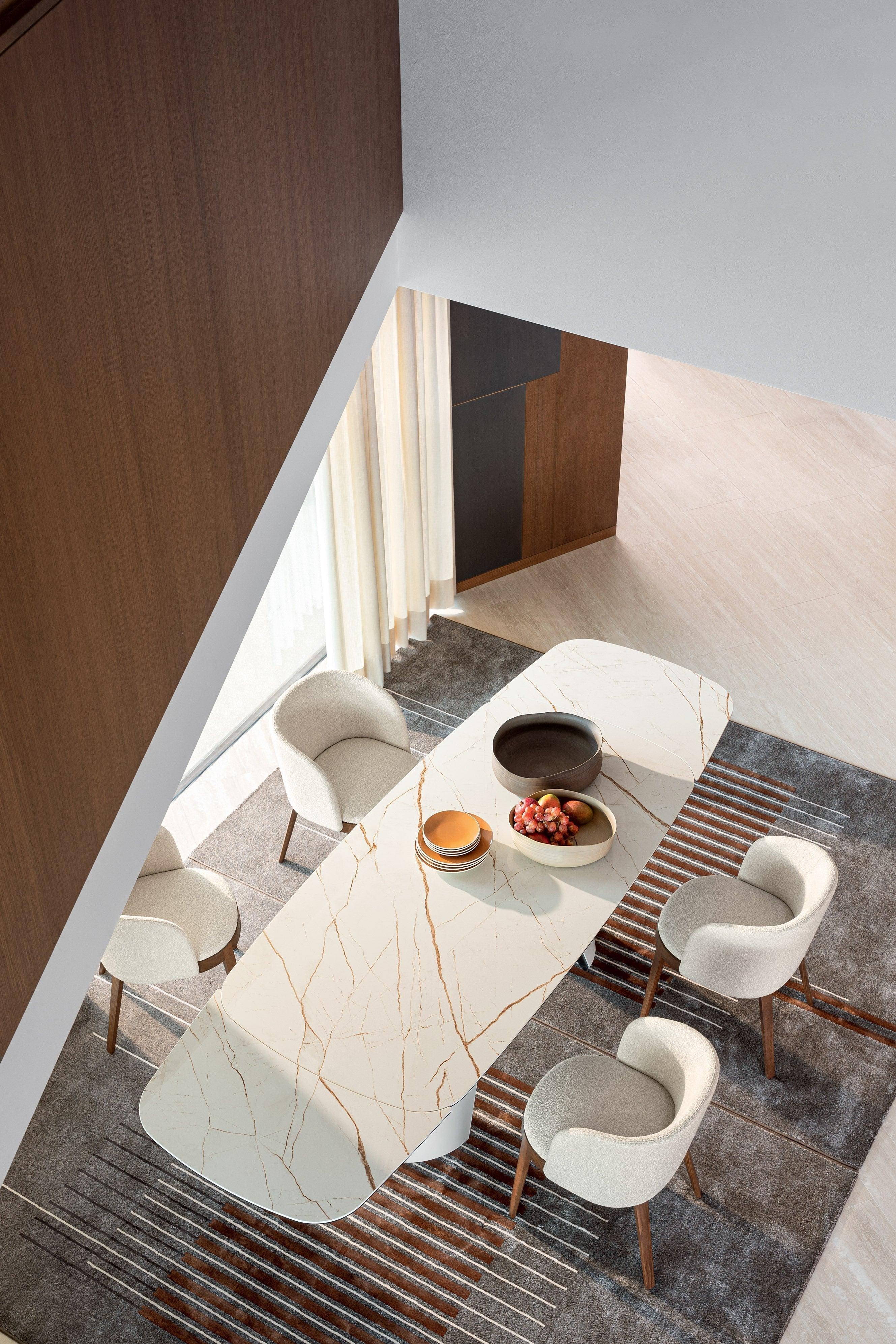 Stół elipsa rozkładany APIAN piaskowy marmur Calligaris Eye on Design