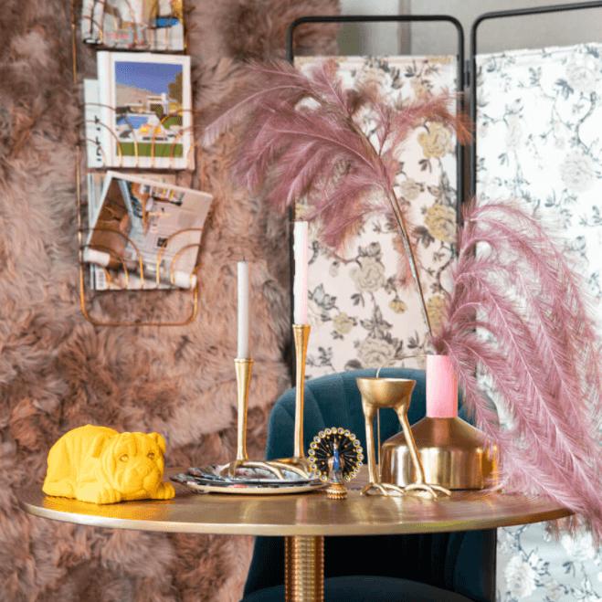 Stół jadalniany HYPNOTISING ROUND mosiądz Bold Monkey Eye on Design