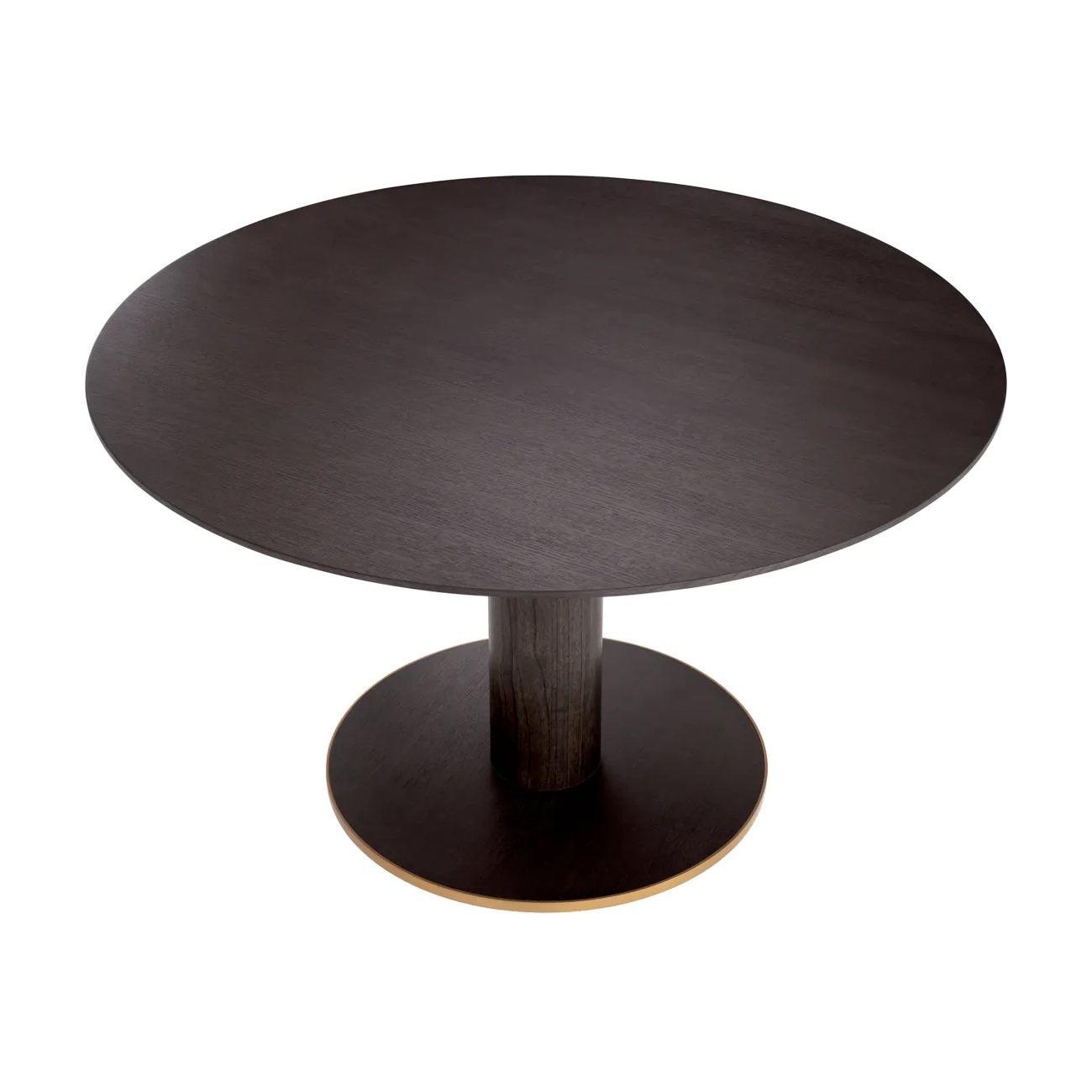 Stół okrągły ASTRO czarny fornir z dębu mokka Eichholtz Eye on Design