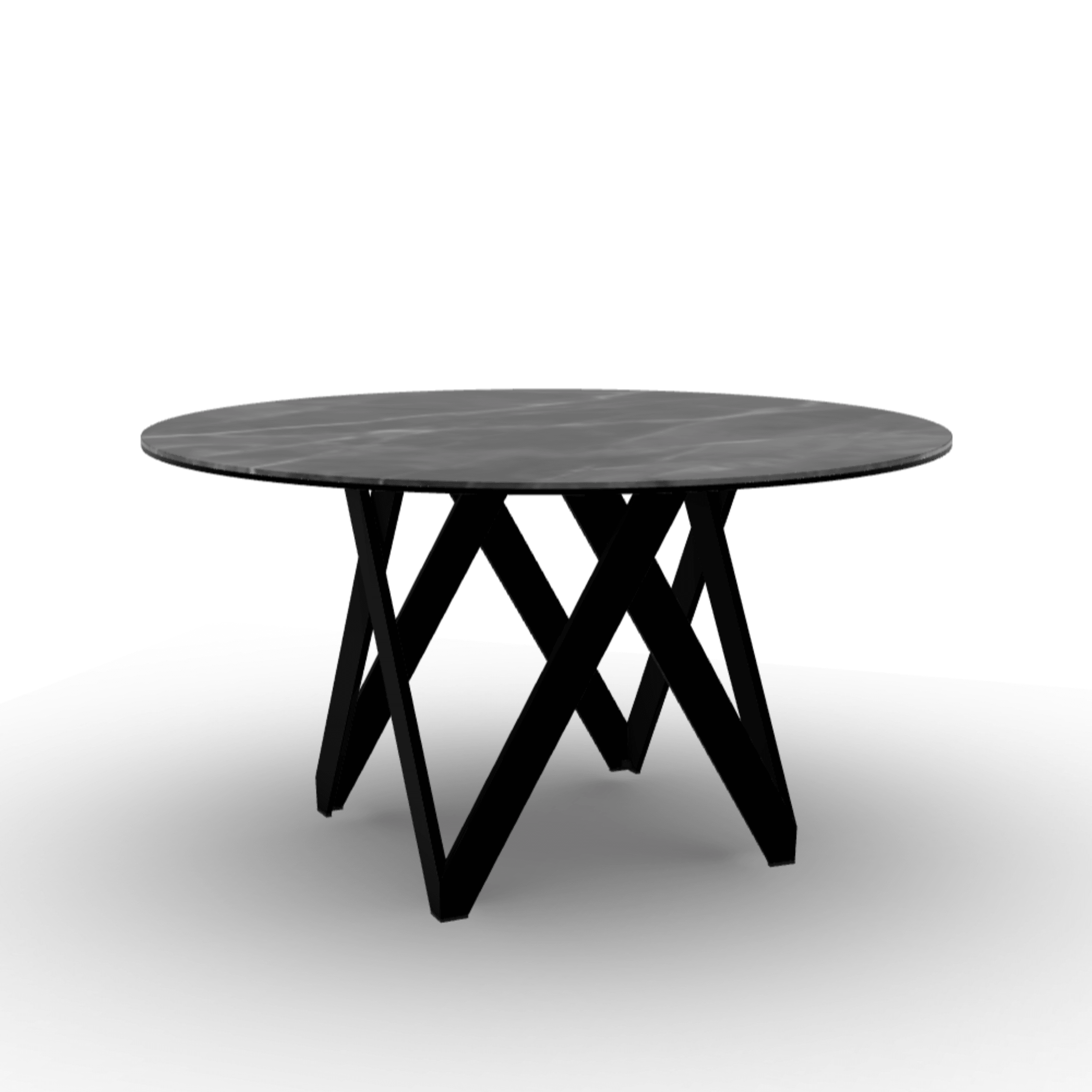 Stół okrągły CARTESIO antracytowy marmur Calligaris 140 cm czarny matowy metal Eye on Design