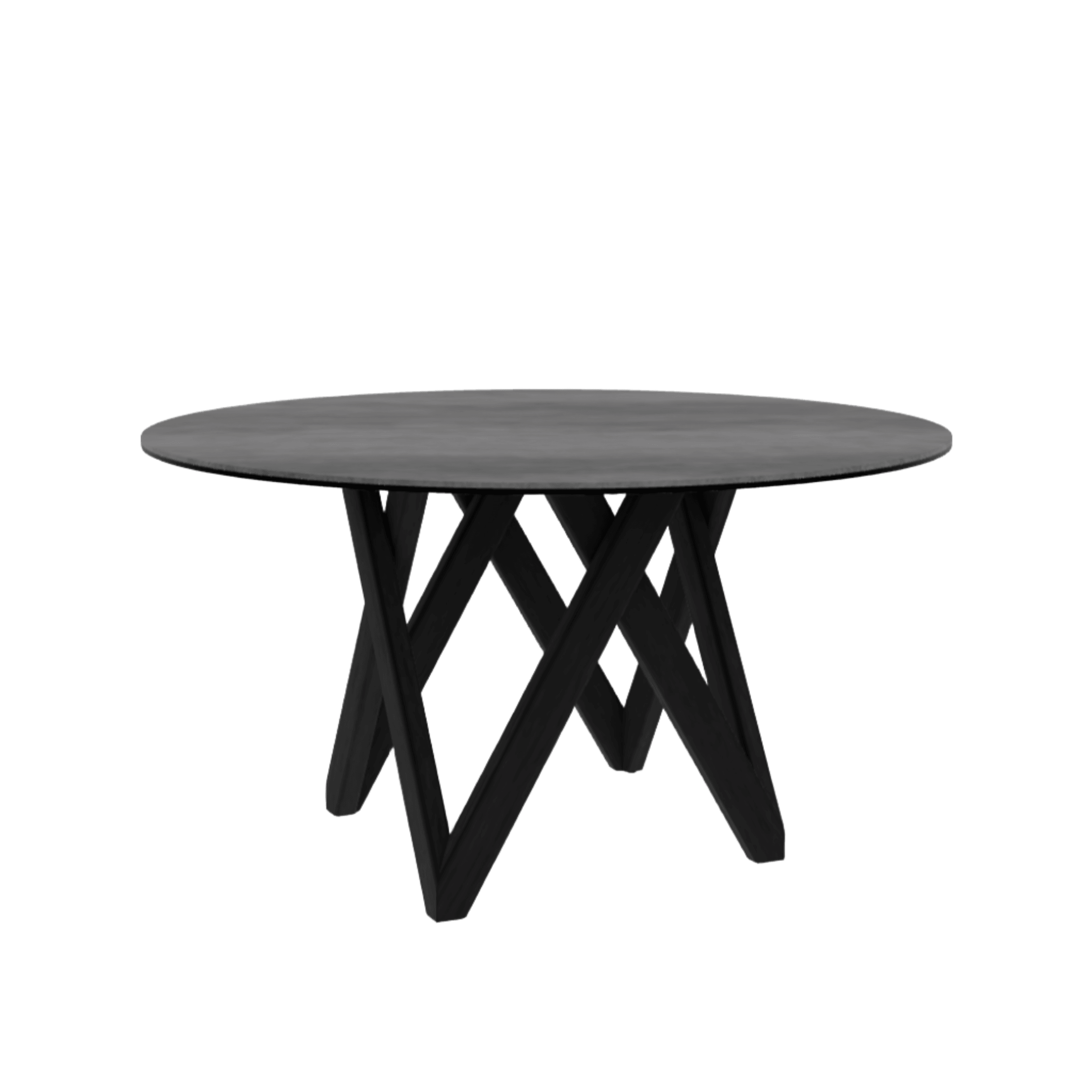 Stół okrągły CARTESIO cement Calligaris 140 cm czarne matowe drewno Eye on Design