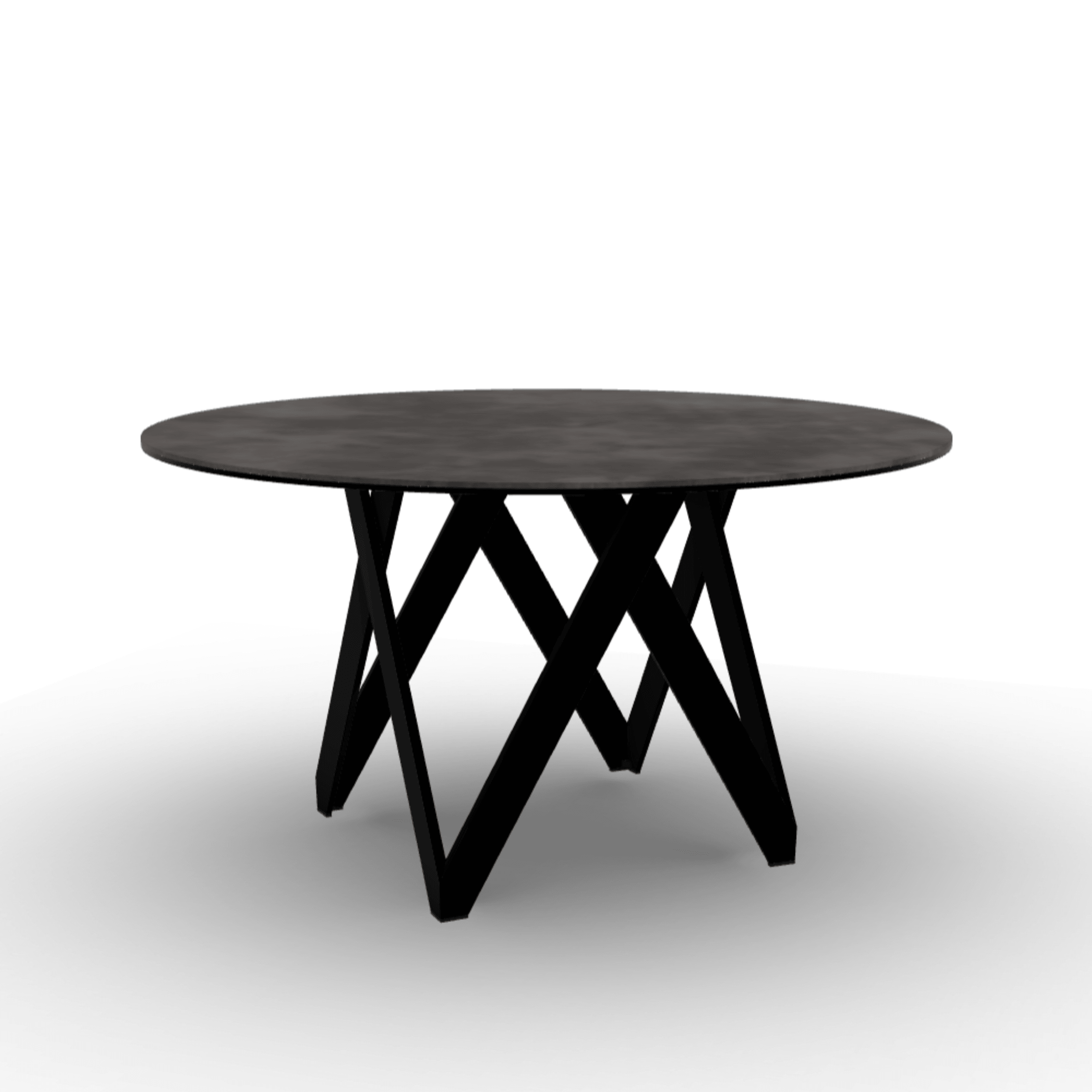 Stół okrągły CARTESIO ciemnoszara ceramika Calligaris 140 cm czarny matowy metal Eye on Design