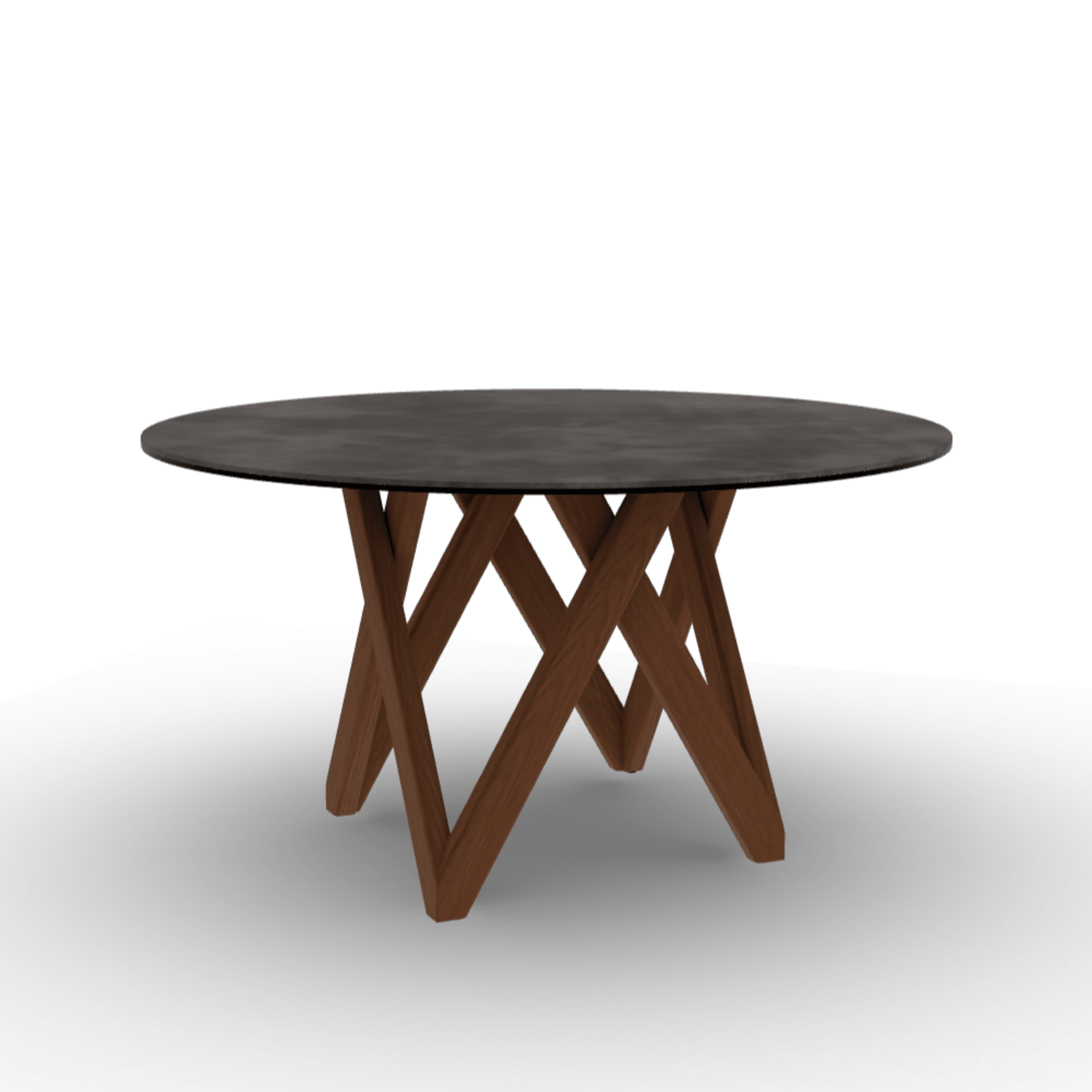 Stół okrągły CARTESIO ciemnoszara ceramika Calligaris 140 cm orzechowe drewno Eye on Design