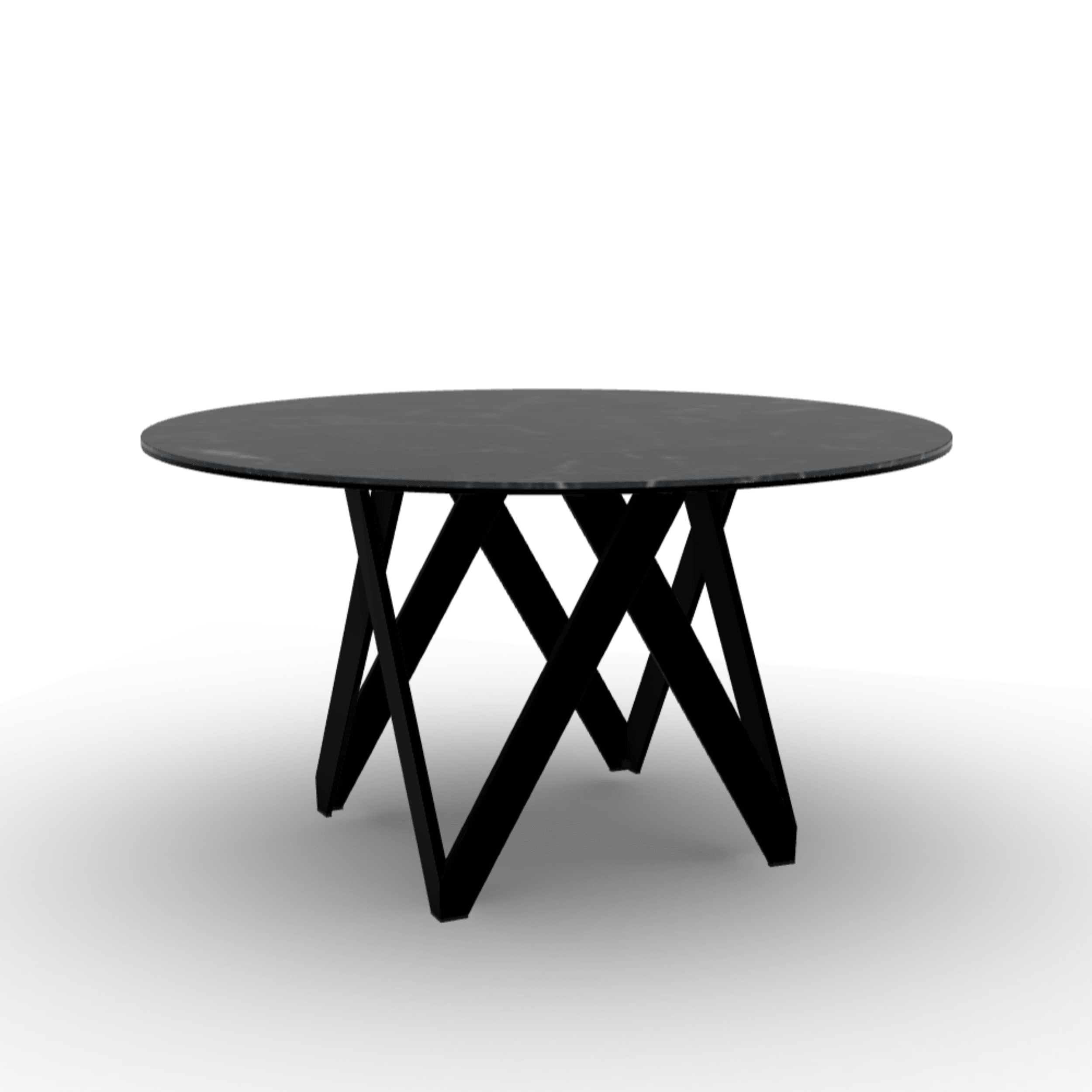 Stół okrągły CARTESIO czarny marmur Calligaris 140 cm czarny matowy metal Eye on Design