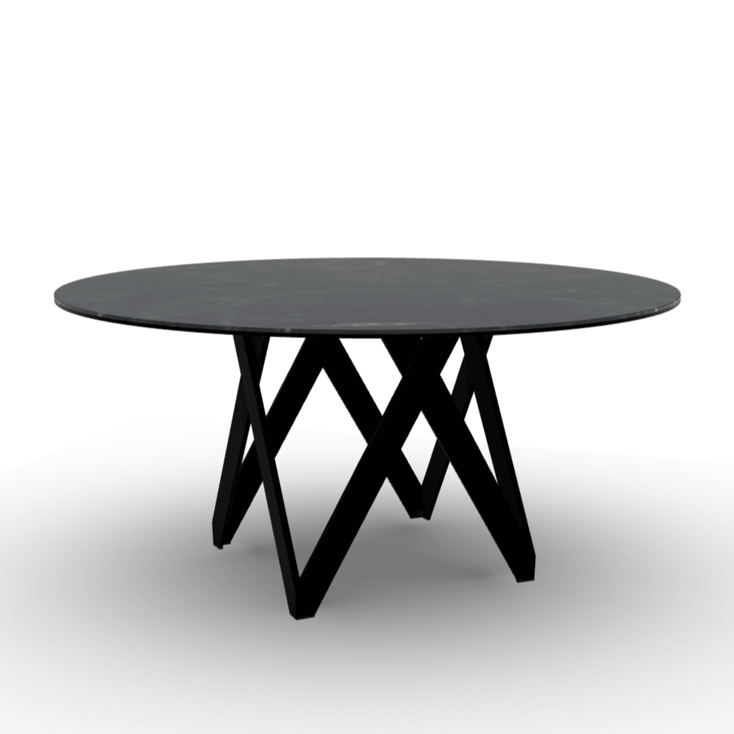 Stół okrągły CARTESIO czarny marmur Calligaris 160 cm czarny matowy metal Eye on Design