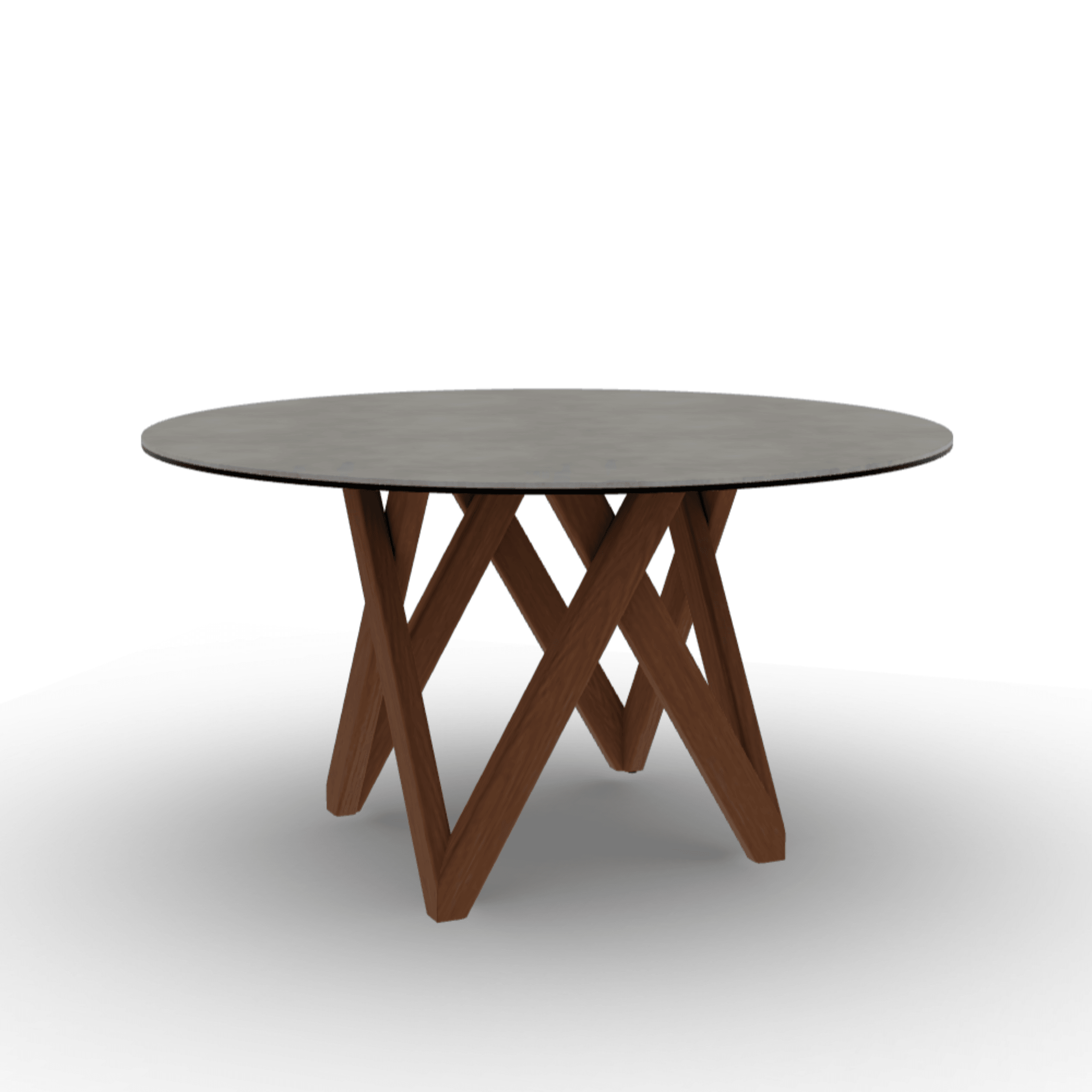 Stół okrągły CARTESIO jasnoszara ceramika Calligaris 140 cm orzechowe drewno Eye on Design
