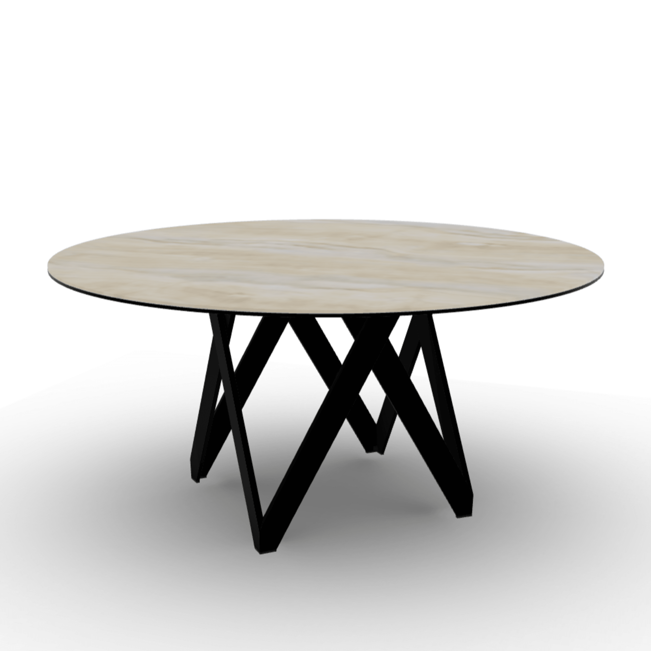 Stół okrągły CARTESIO piaskowy marmur Calligaris 160 cm czarny matowy metal Eye on Design