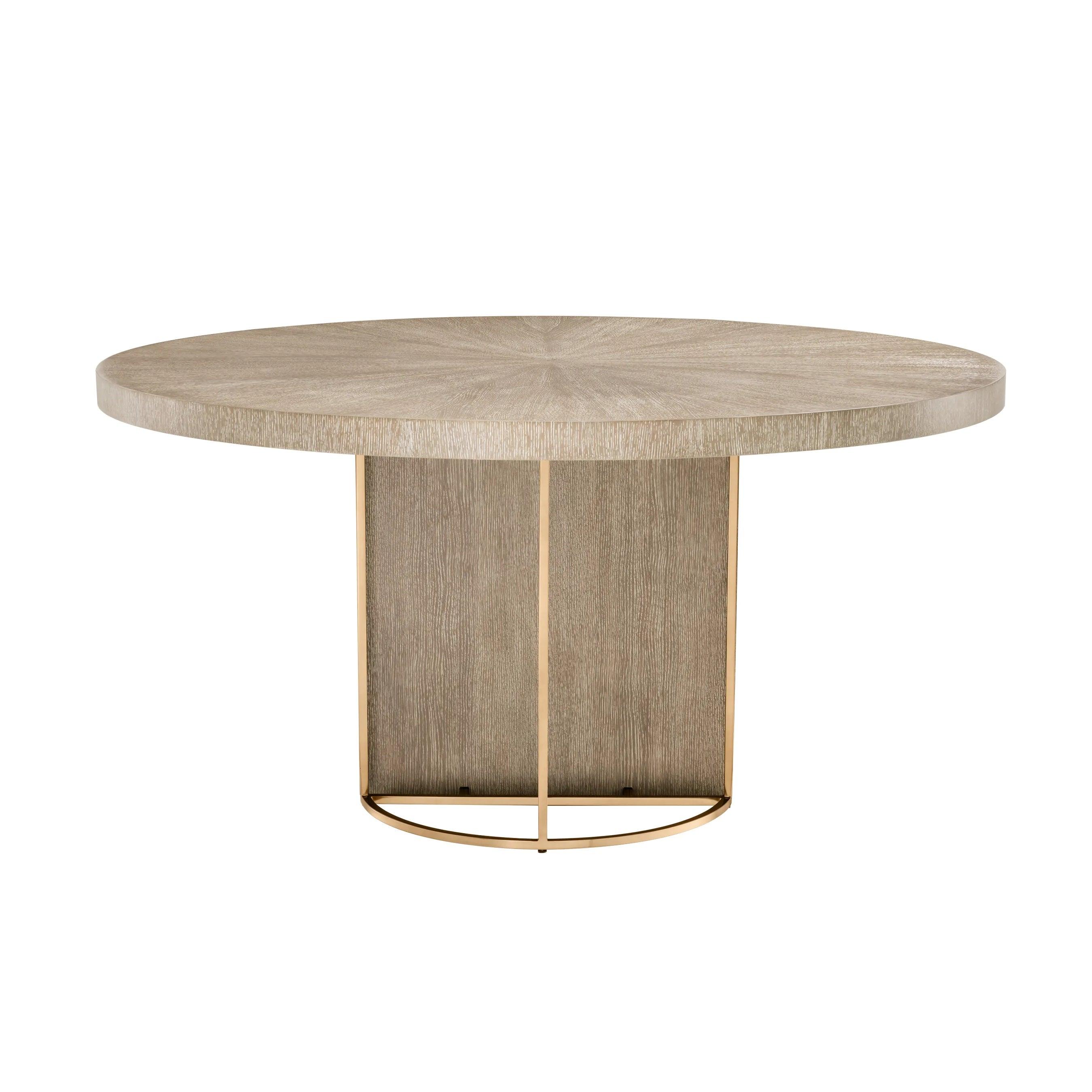 Stół okrągły REMINGTON fornir dębowy ze szczotkowanym mosiądzem Eichholtz Eye on Design