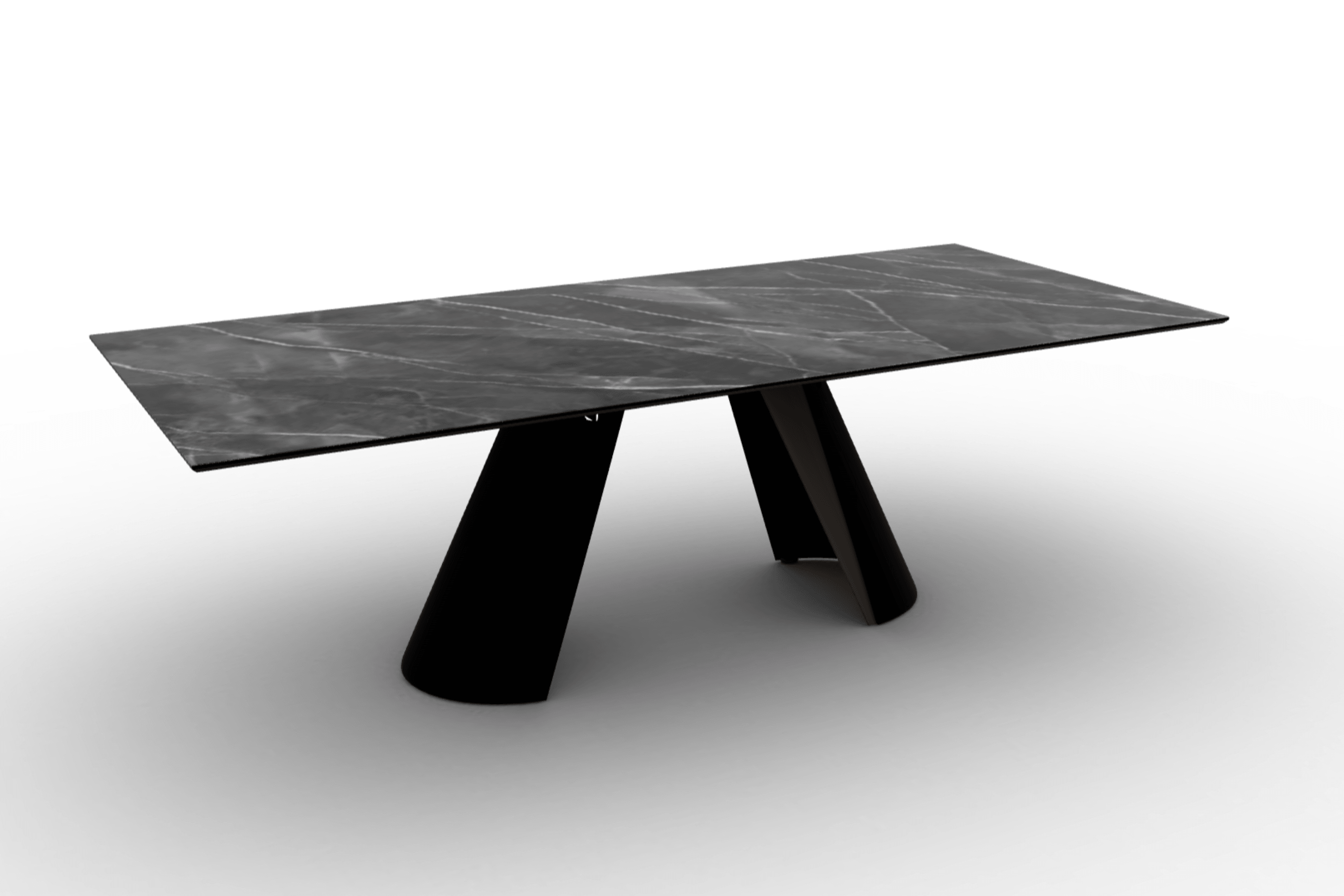 Stół prostokątny APIAN antracytowy marmur Calligaris matowa czerń matowy brąz Eye on Design