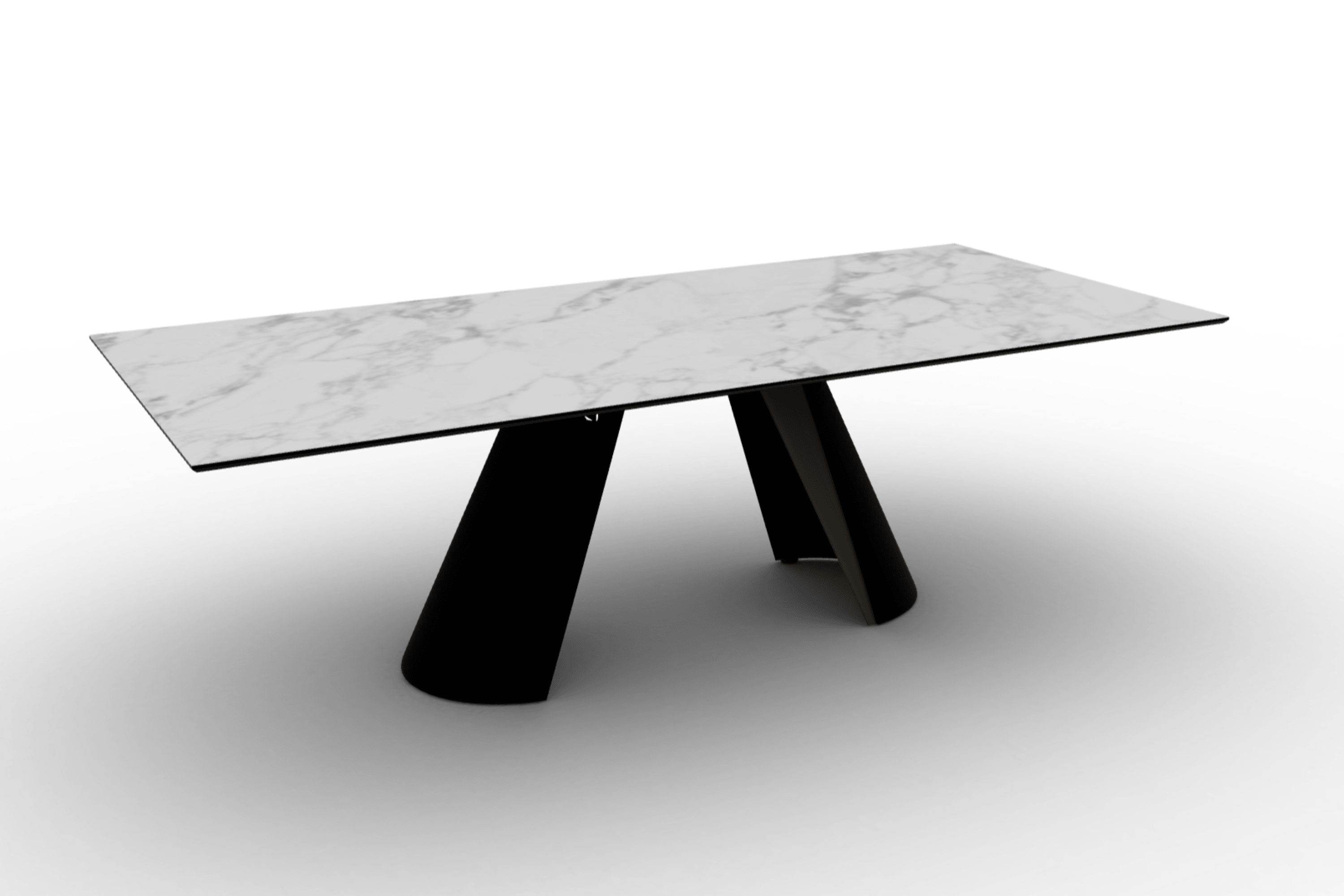 Stół prostokątny APIAN biały marmur Calligaris matowa czerń matowy brąz Eye on Design