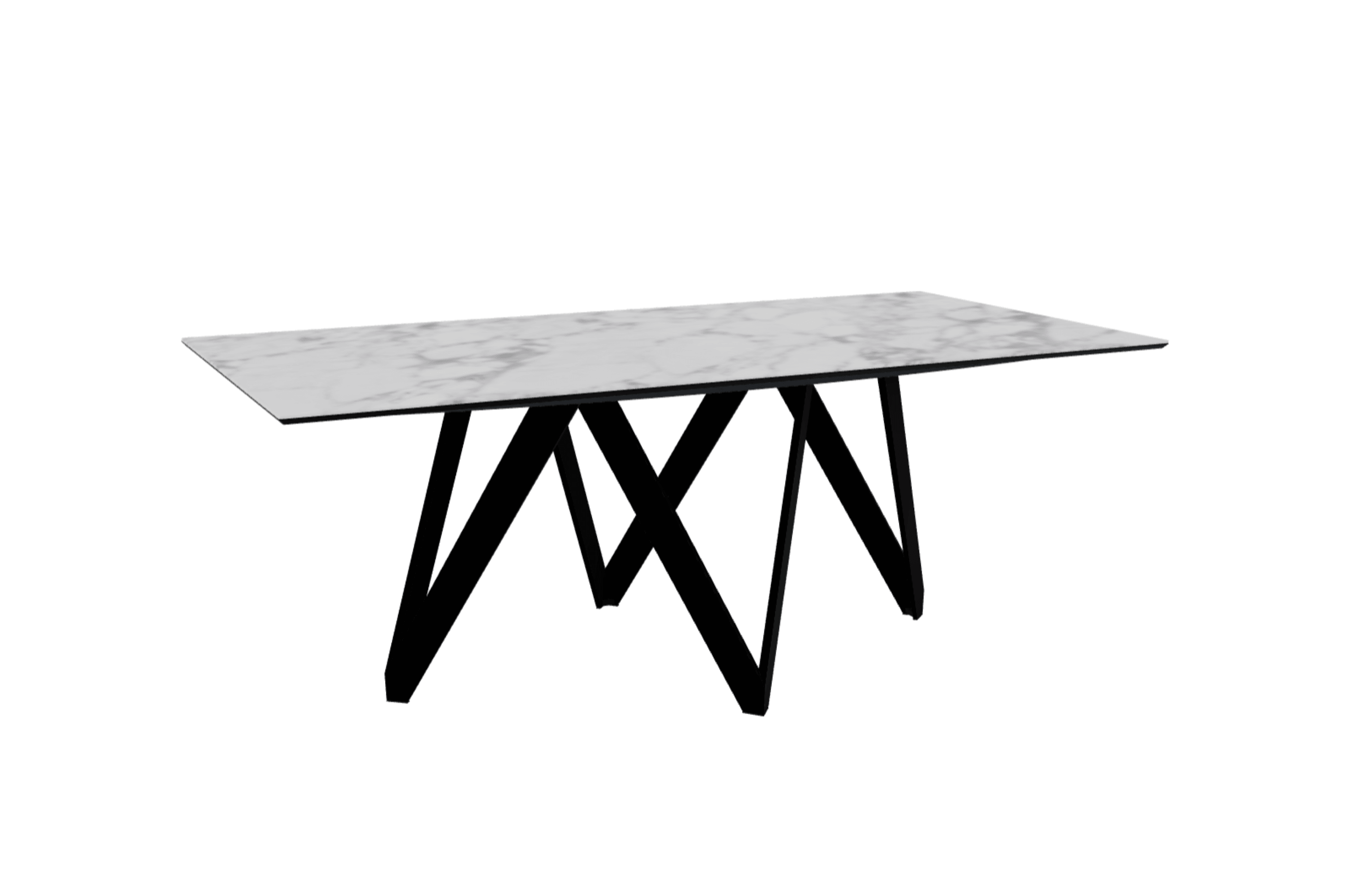 Stół prostokątny CARTESIO biały marmur z metalową podstawą Calligaris 200 cm matowa czerń Eye on Design