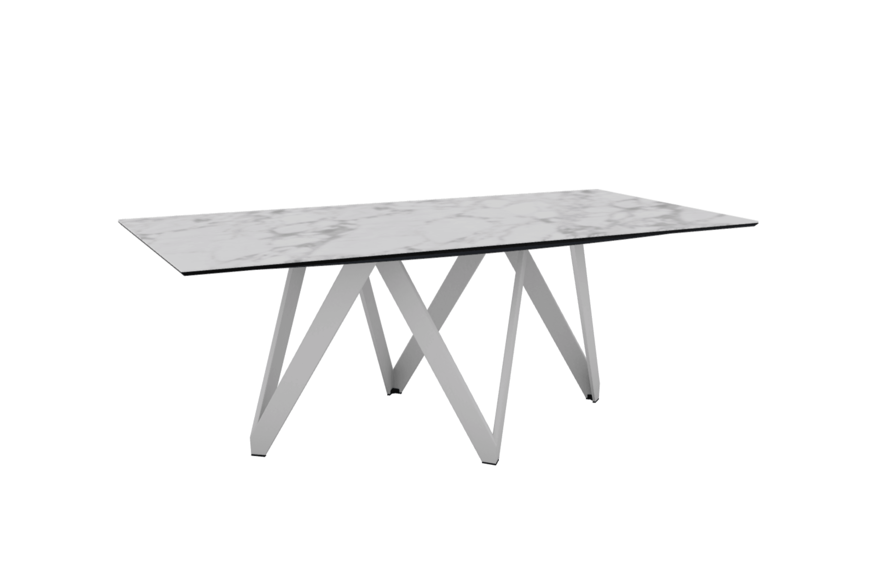 Stół prostokątny CARTESIO biały marmur z metalową podstawą Calligaris 200 cm matowa biel Eye on Design