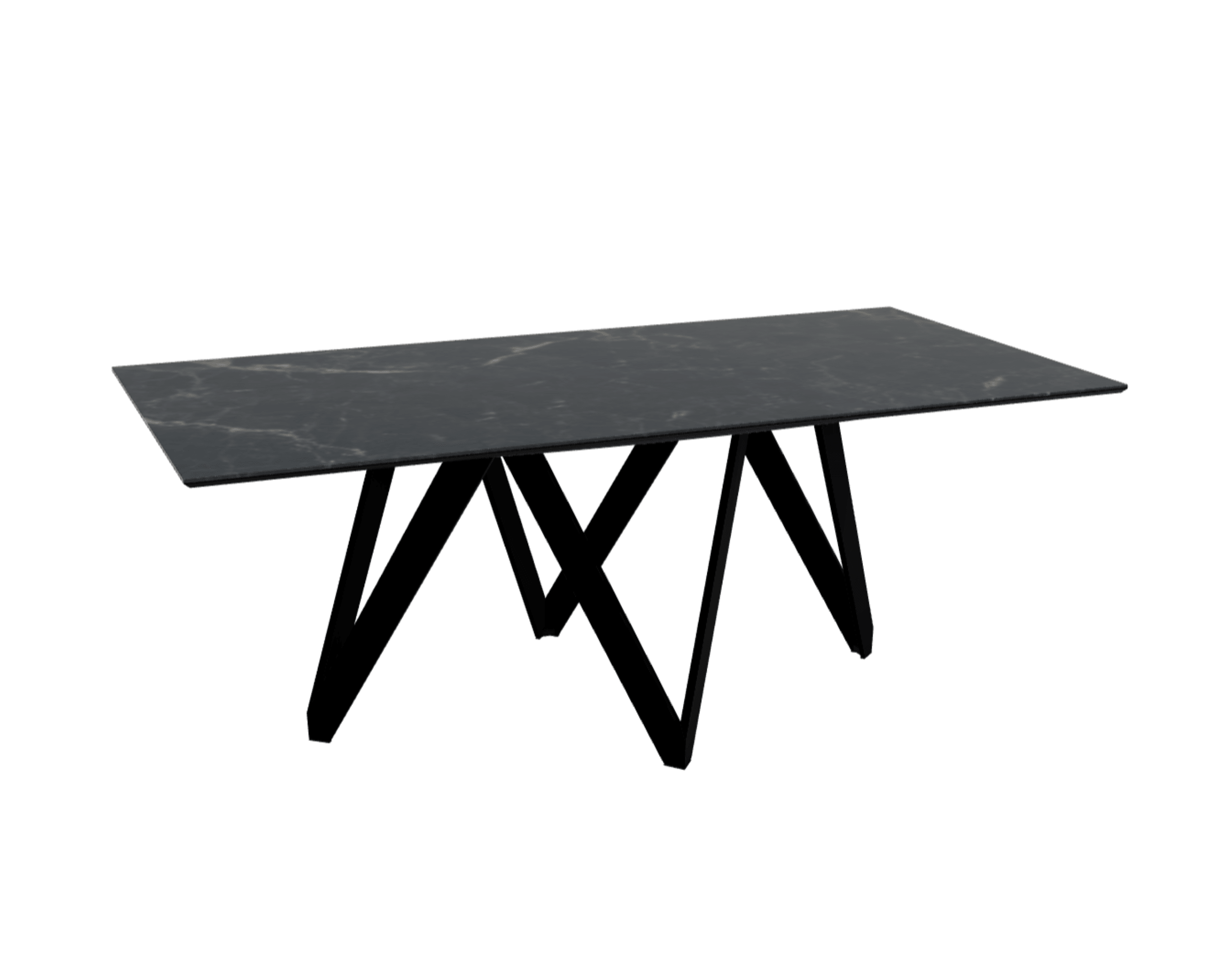 Stół prostokątny CARTESIO czarny marmur z metalową podstawą Calligaris 200 cm matowa czerń Eye on Design