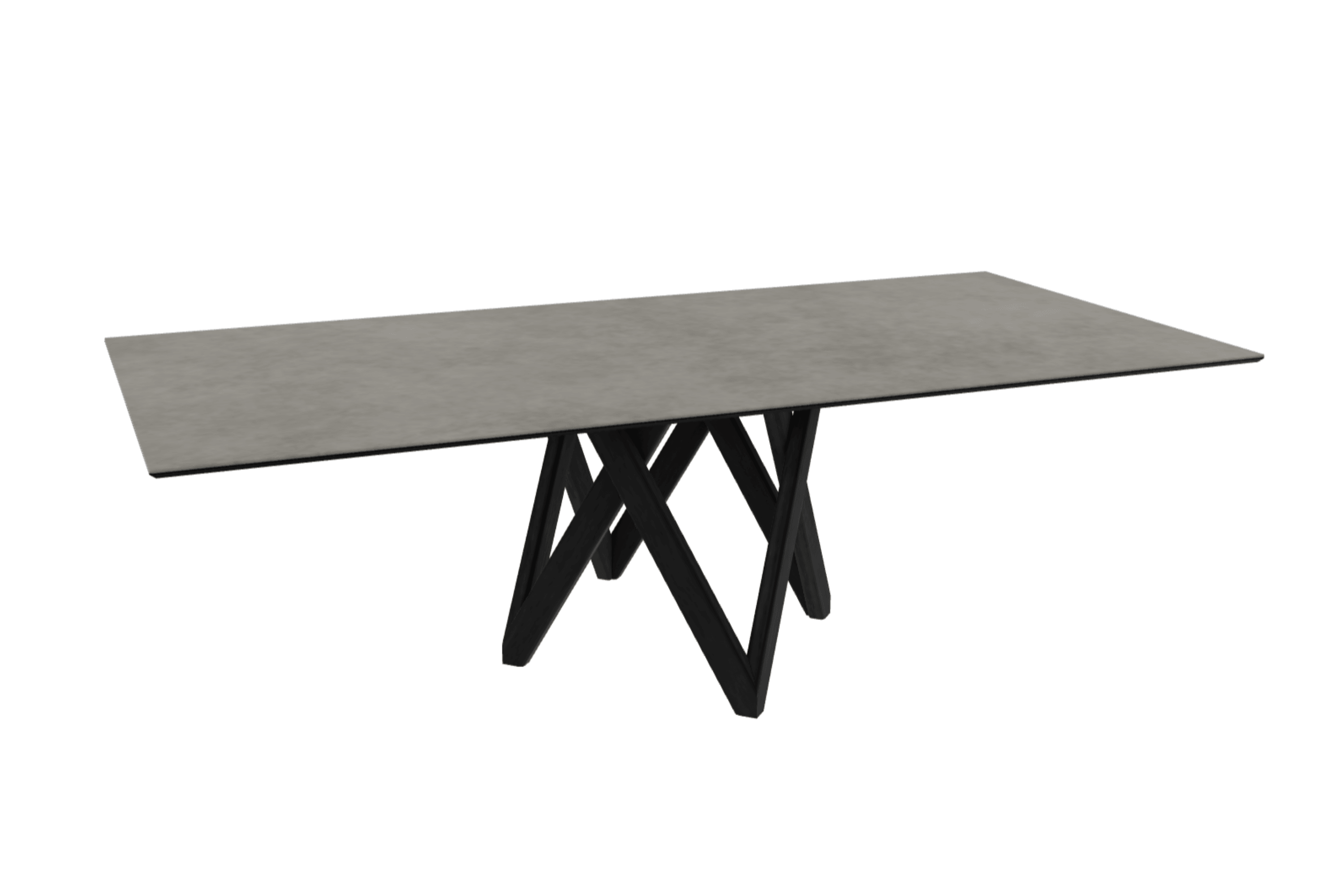 Stół prostokątny CARTESIO jasnoszara ceramika z drewnianą podstawą Calligaris 250 cm matowa czerń Eye on Design