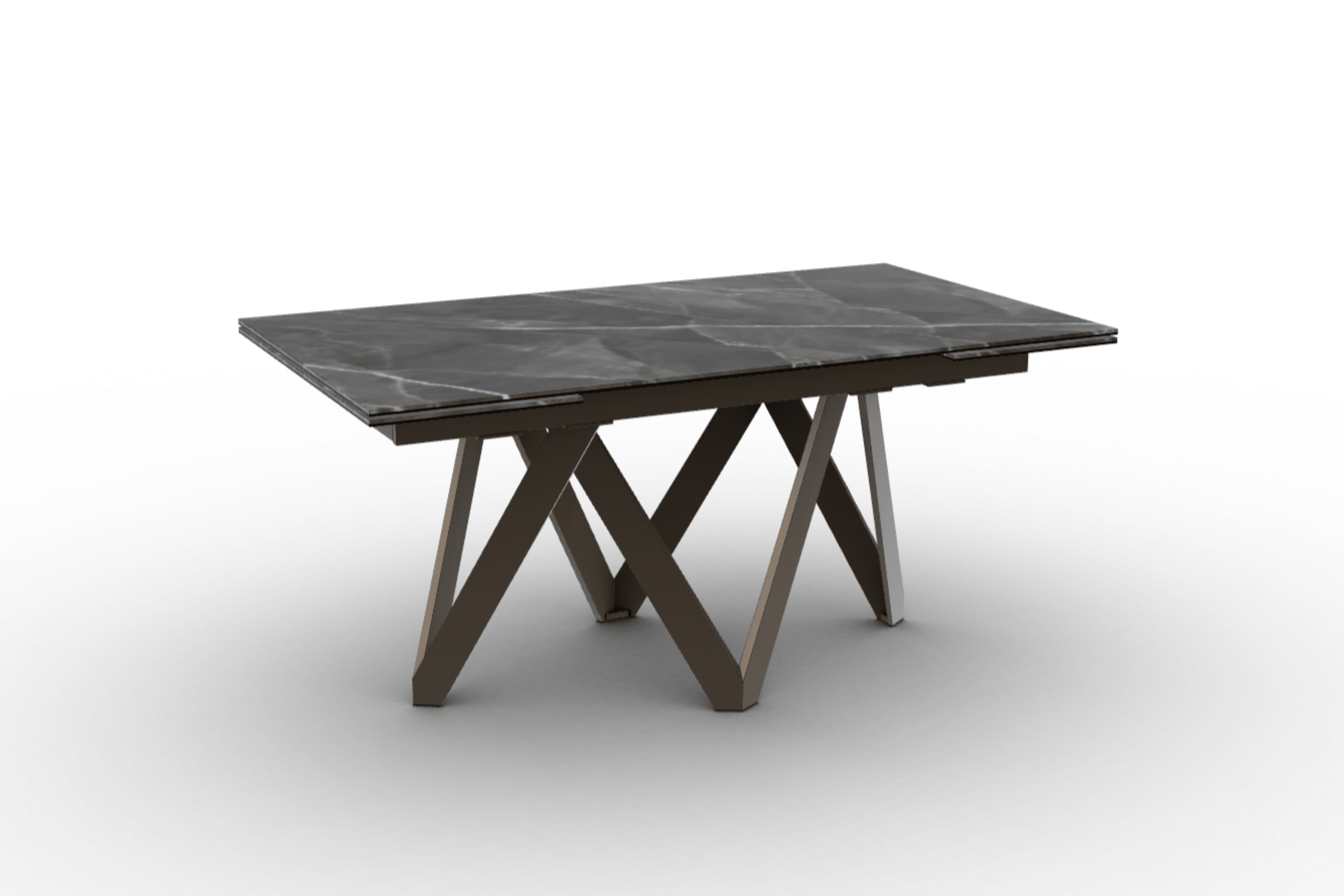 Stół prostokątny rozkładany CARTESIO antracytowy marmur Calligaris 160 cm brązowy matowy metal Eye on Design