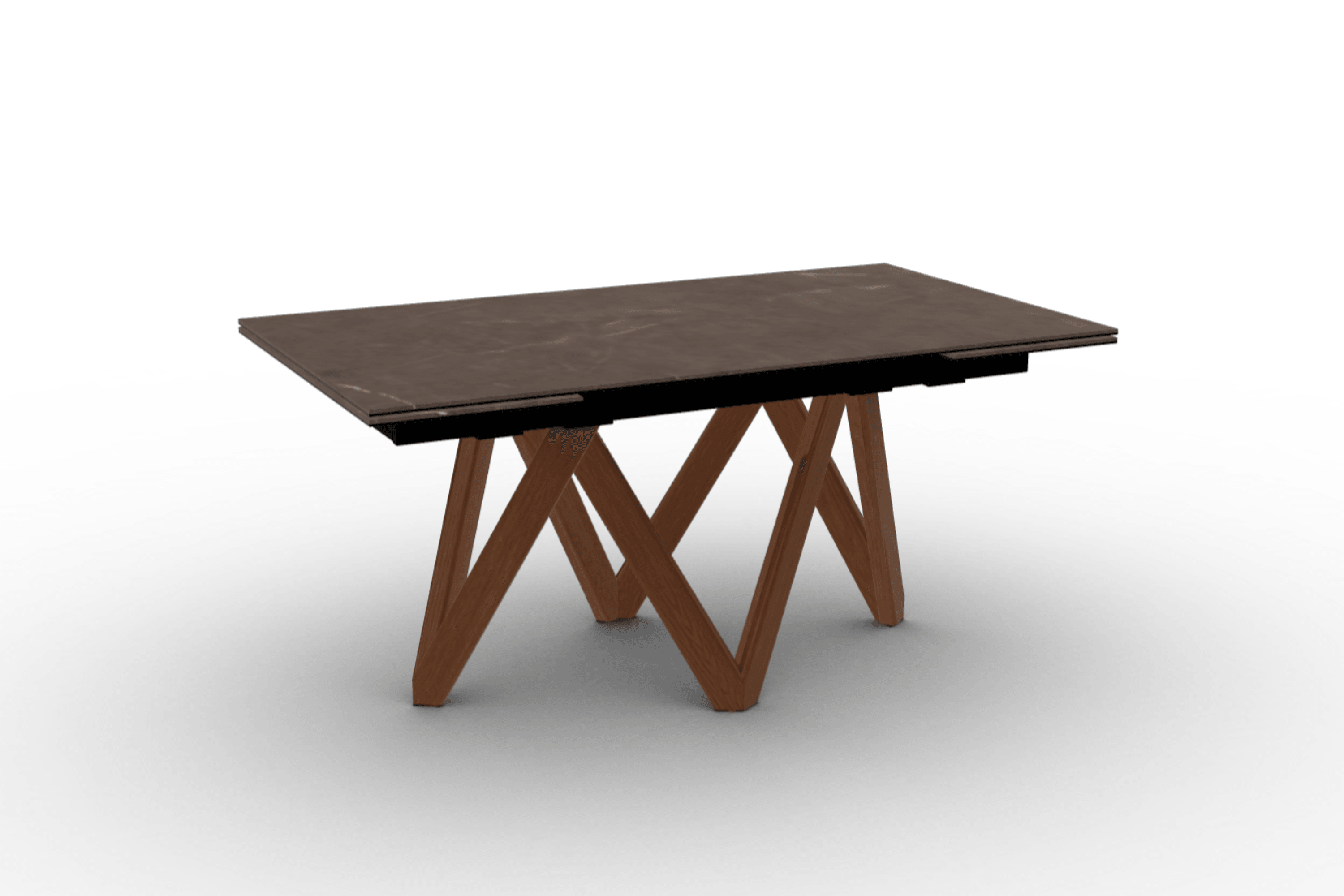 Stół prostokątny rozkładany CARTESIO brązowa ceramika Calligaris 160 cm orzechowe drewno Eye on Design