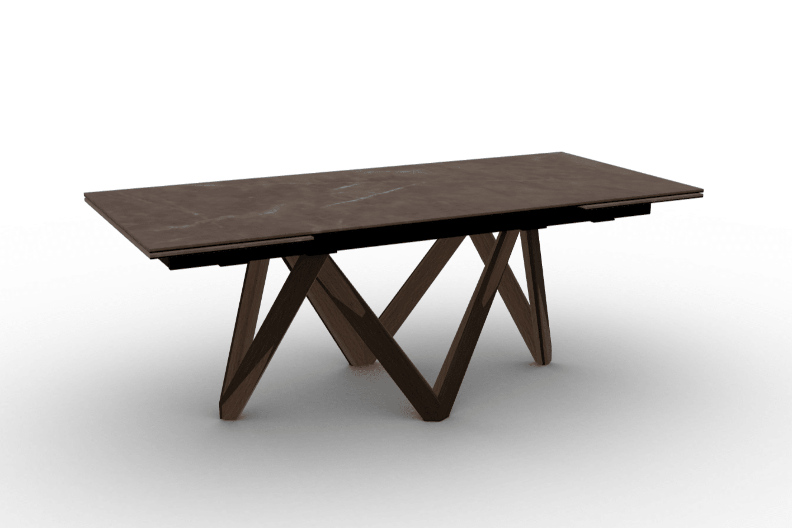 Stół prostokątny rozkładany CARTESIO brązowa ceramika Calligaris 200 cm ciemnobrązowe drewno Eye on Design