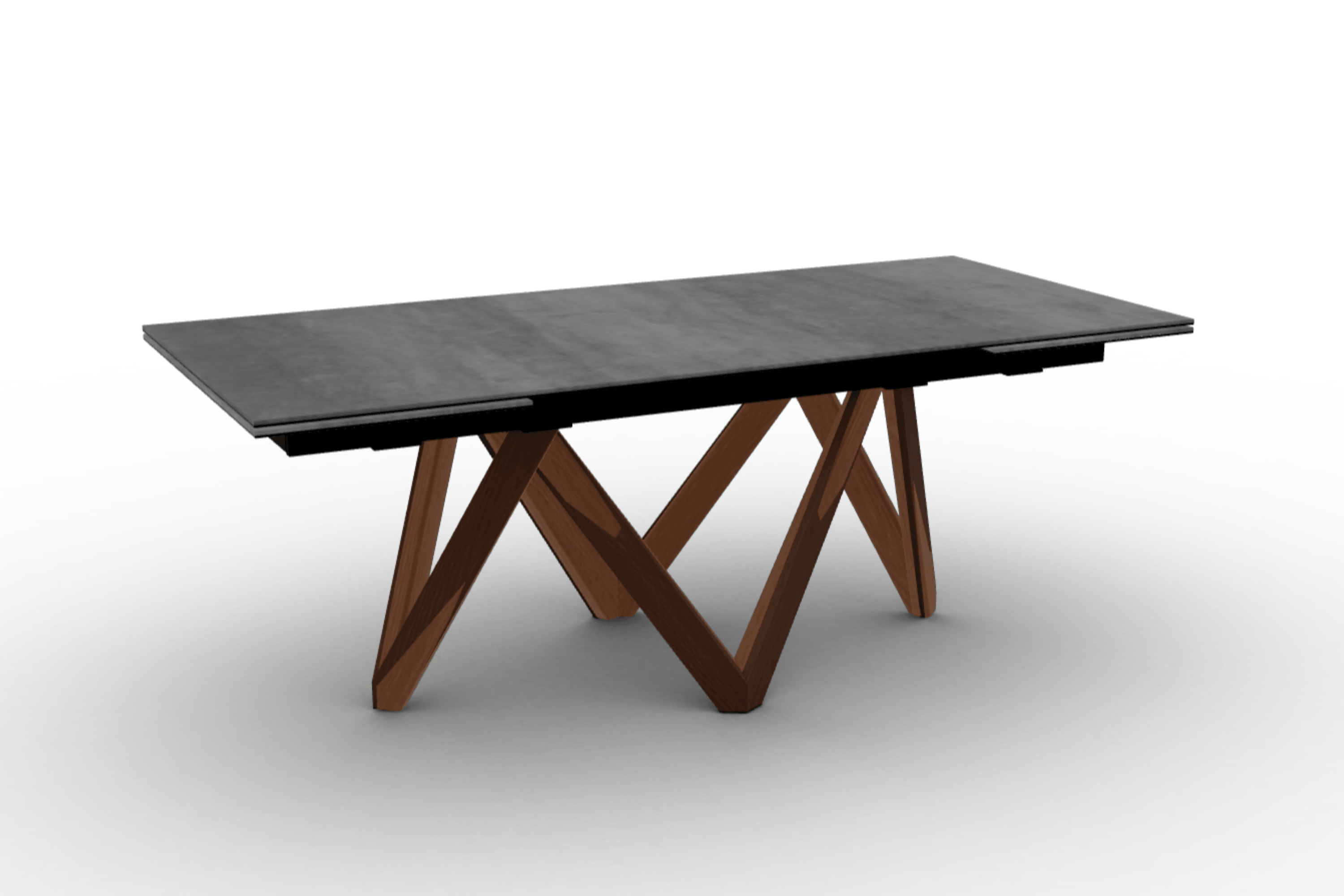 Stół prostokątny rozkładany CARTESIO cement Calligaris 200 cm orzechowe drewno Eye on Design