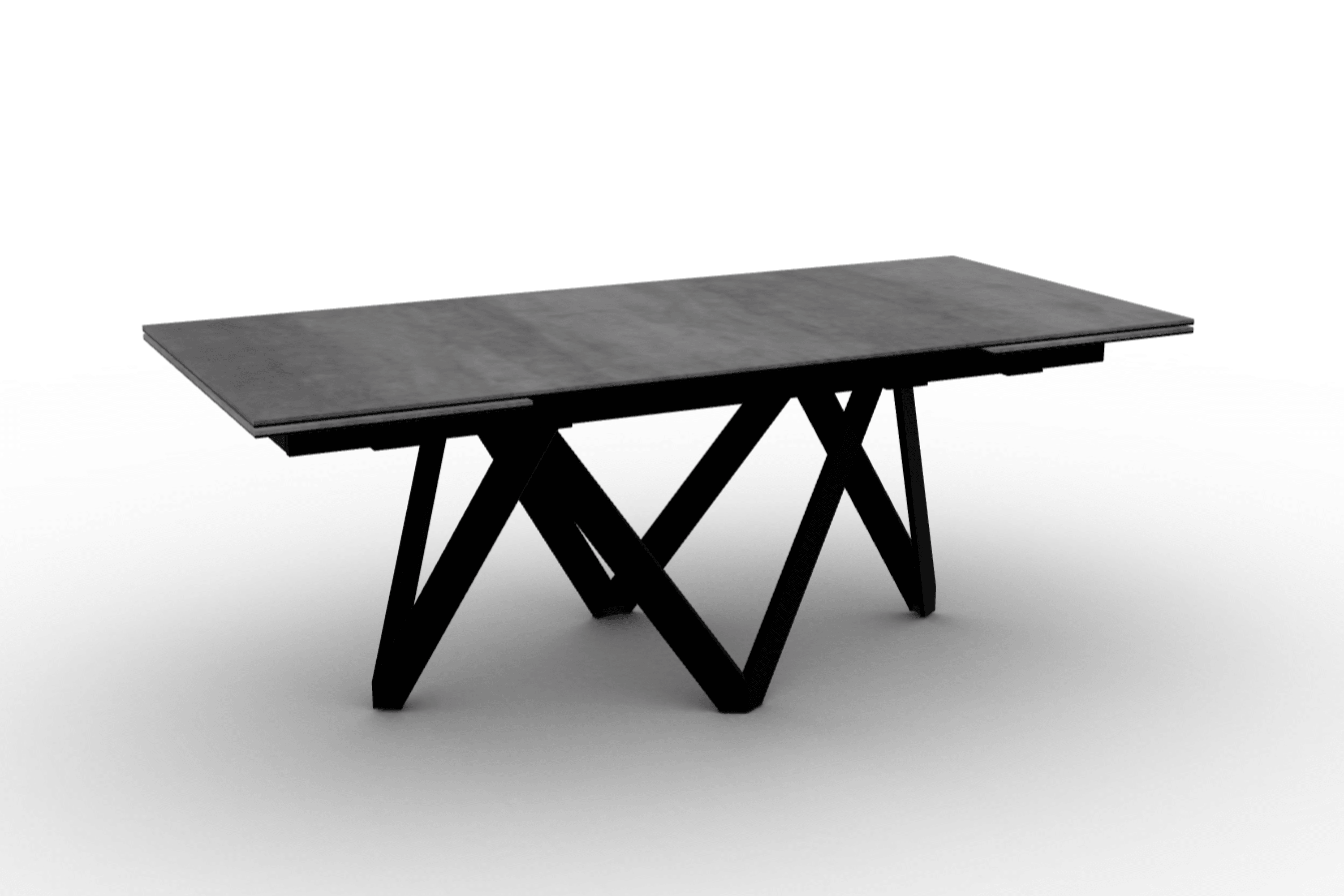Stół prostokątny rozkładany CARTESIO cement Calligaris 200 cm czarny matowy metal Eye on Design