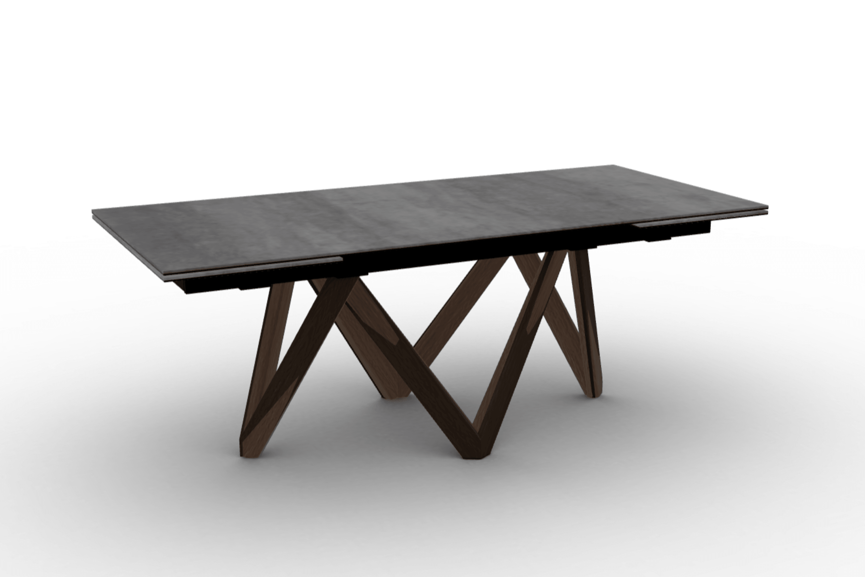 Stół prostokątny rozkładany CARTESIO cement Calligaris 200 cm ciemnobrązowe drewno Eye on Design