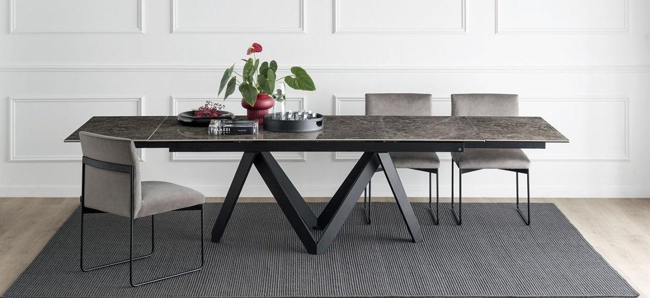 Stół prostokątny rozkładany CARTESIO ciemnoszara ceramika Calligaris Eye on Design