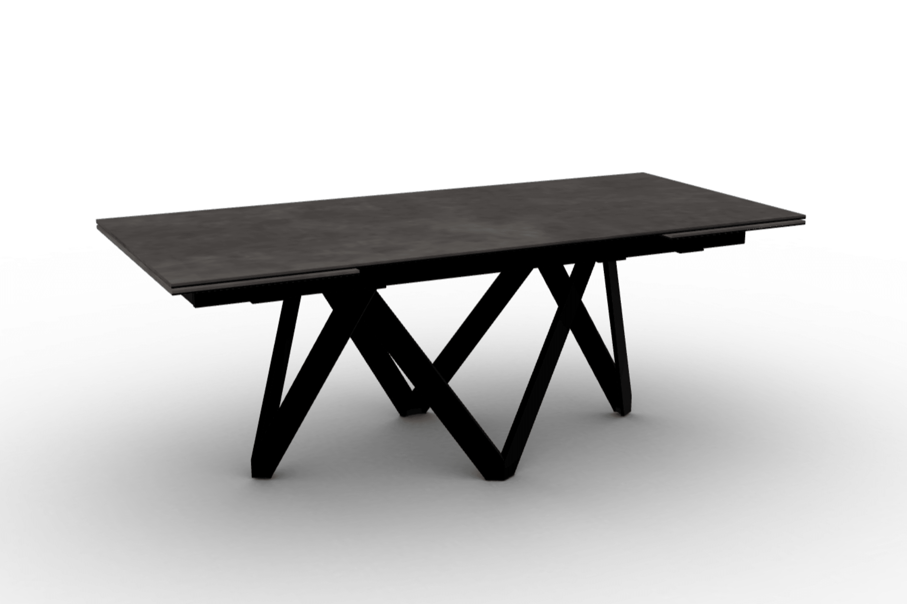 Stół prostokątny rozkładany CARTESIO ciemnoszara ceramika Calligaris 200 cm czarny matowy metal Eye on Design