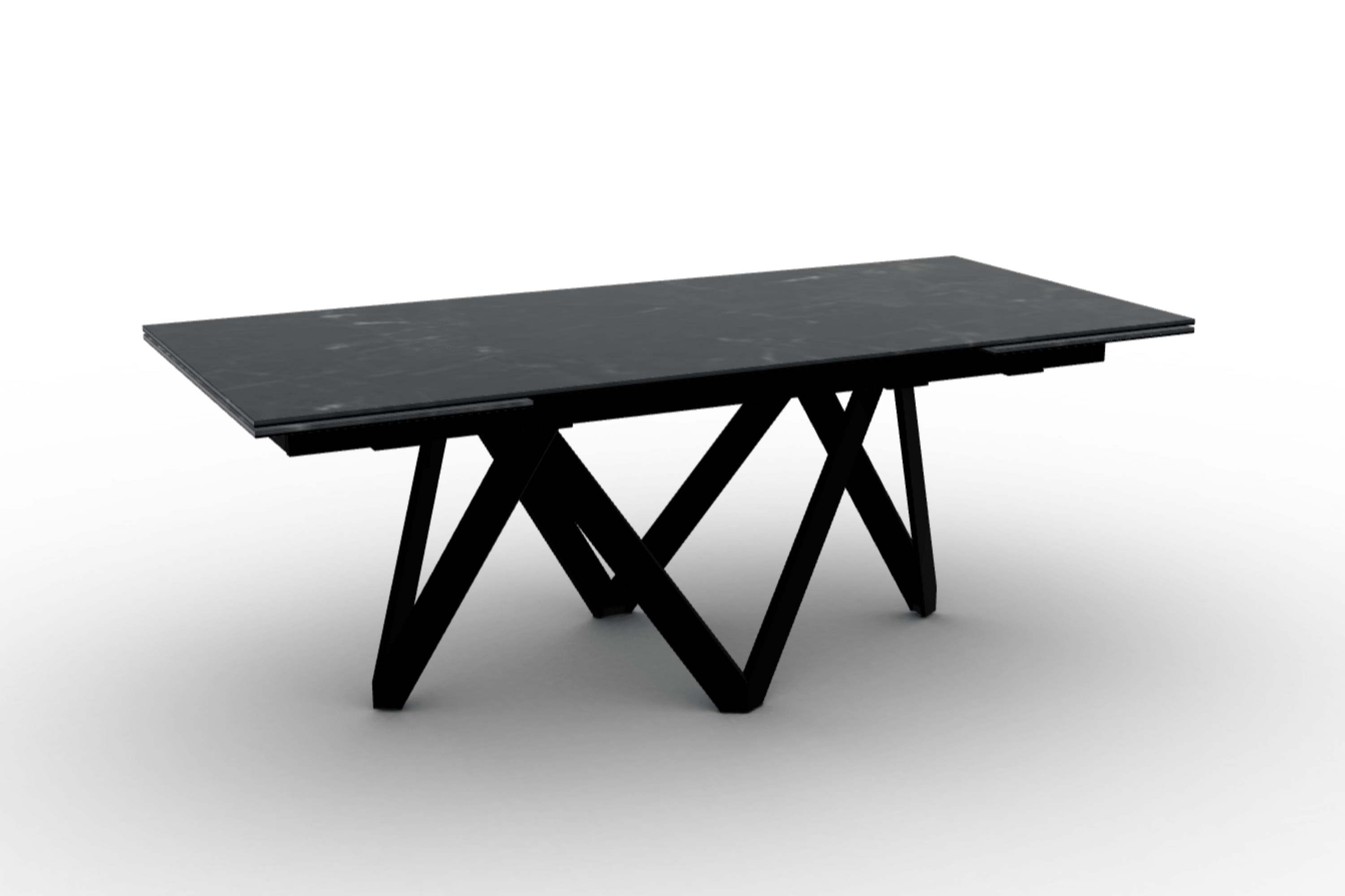 Stół prostokątny rozkładany CARTESIO czarny marmur Calligaris 200 cm czarny matowy metal Eye on Design