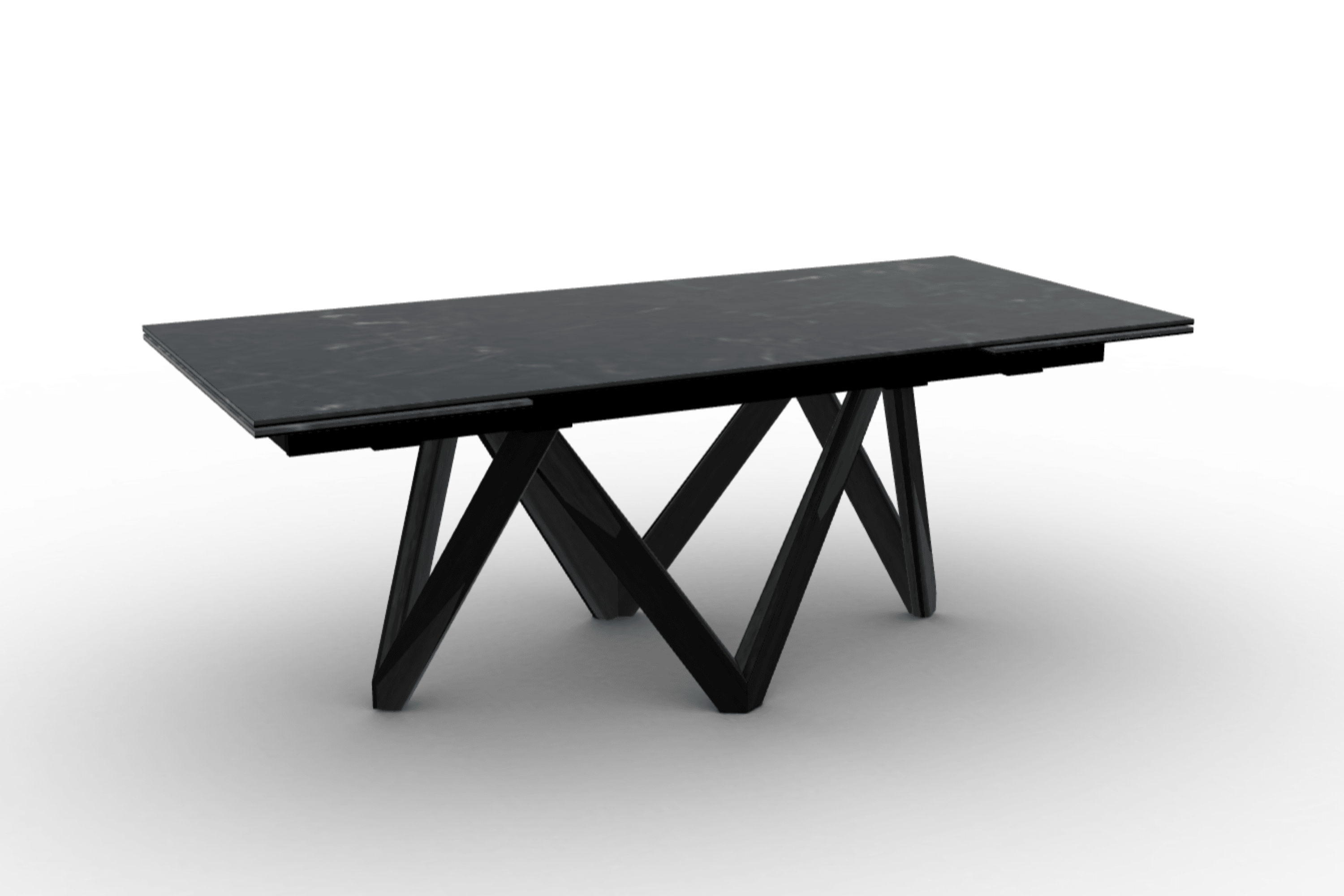 Stół prostokątny rozkładany CARTESIO czarny marmur Calligaris 200 cm czarne matowe drewno Eye on Design