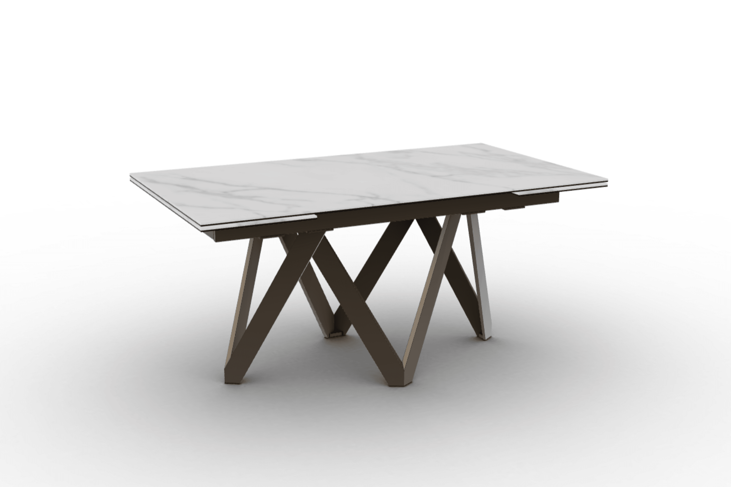 Stół prostokątny rozkładany CARTESIO kremowy marmur Calligaris 160 cm brązowy matowy metal Eye on Design