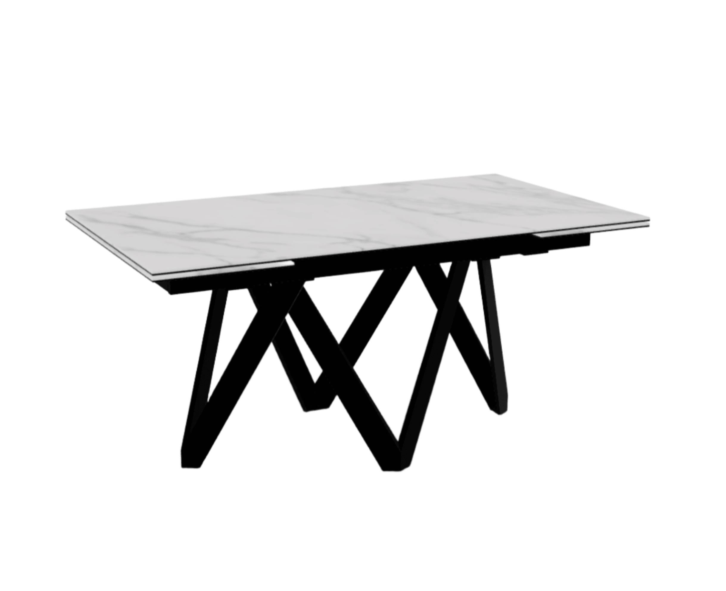 Stół prostokątny rozkładany CARTESIO kremowy marmur Calligaris 160 cm czarny matowy metal Eye on Design