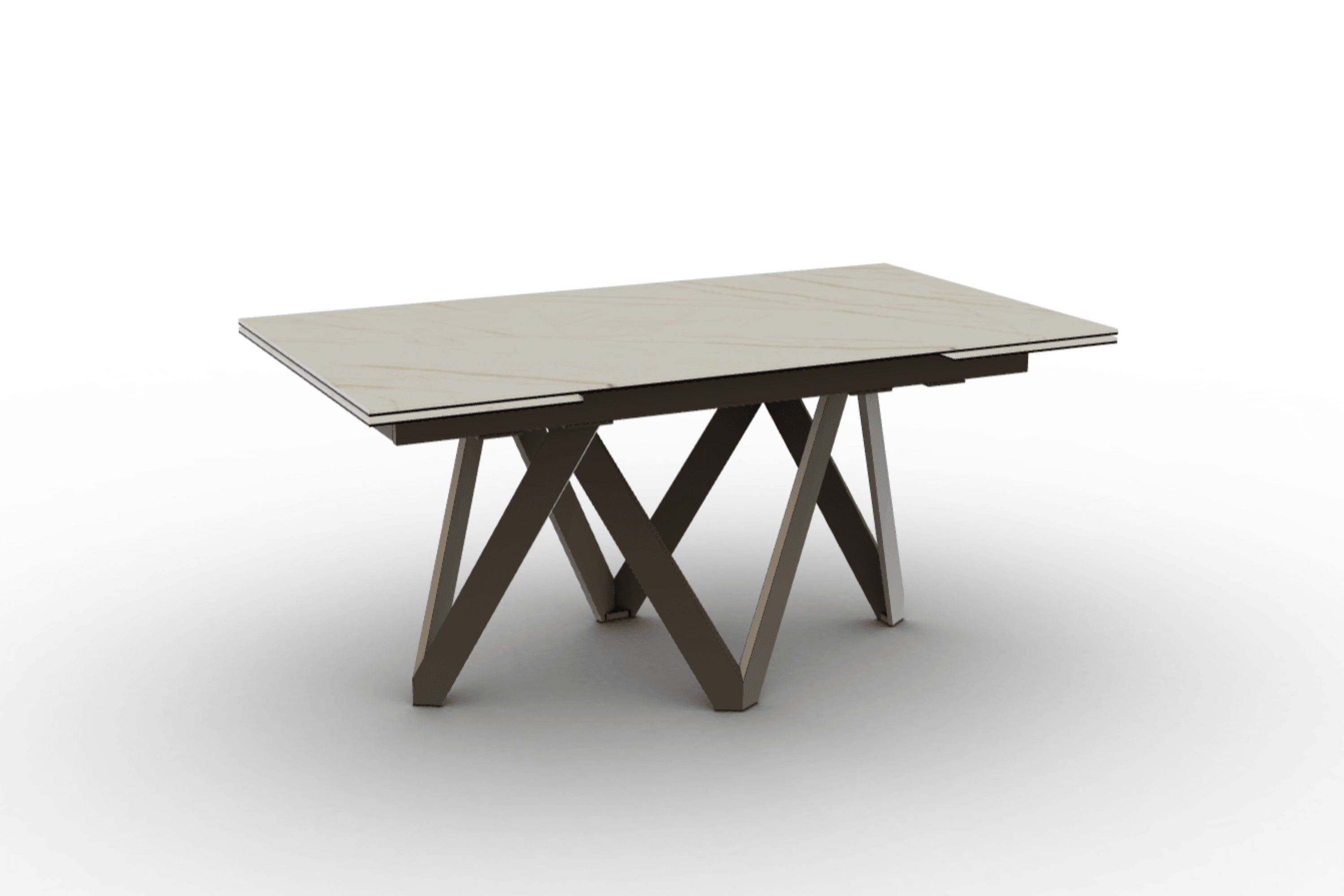 Stół prostokątny rozkładany CARTESIO złoty marmur Calligaris 160 cm brązowy matowy metal Eye on Design