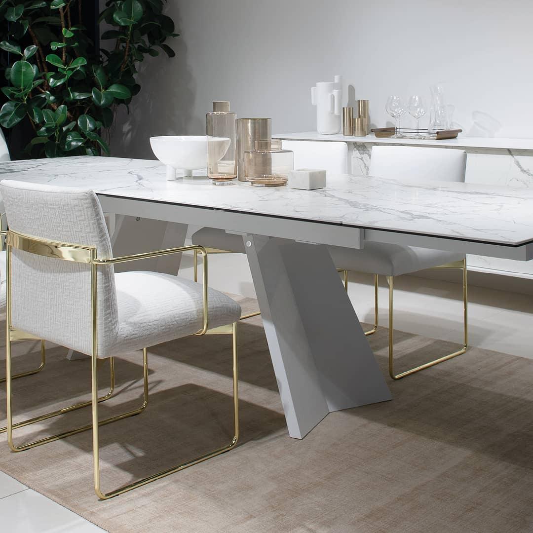 Stół prostokątny rozkładany ICARO brązowa ceramika do jadalni – Calligaris