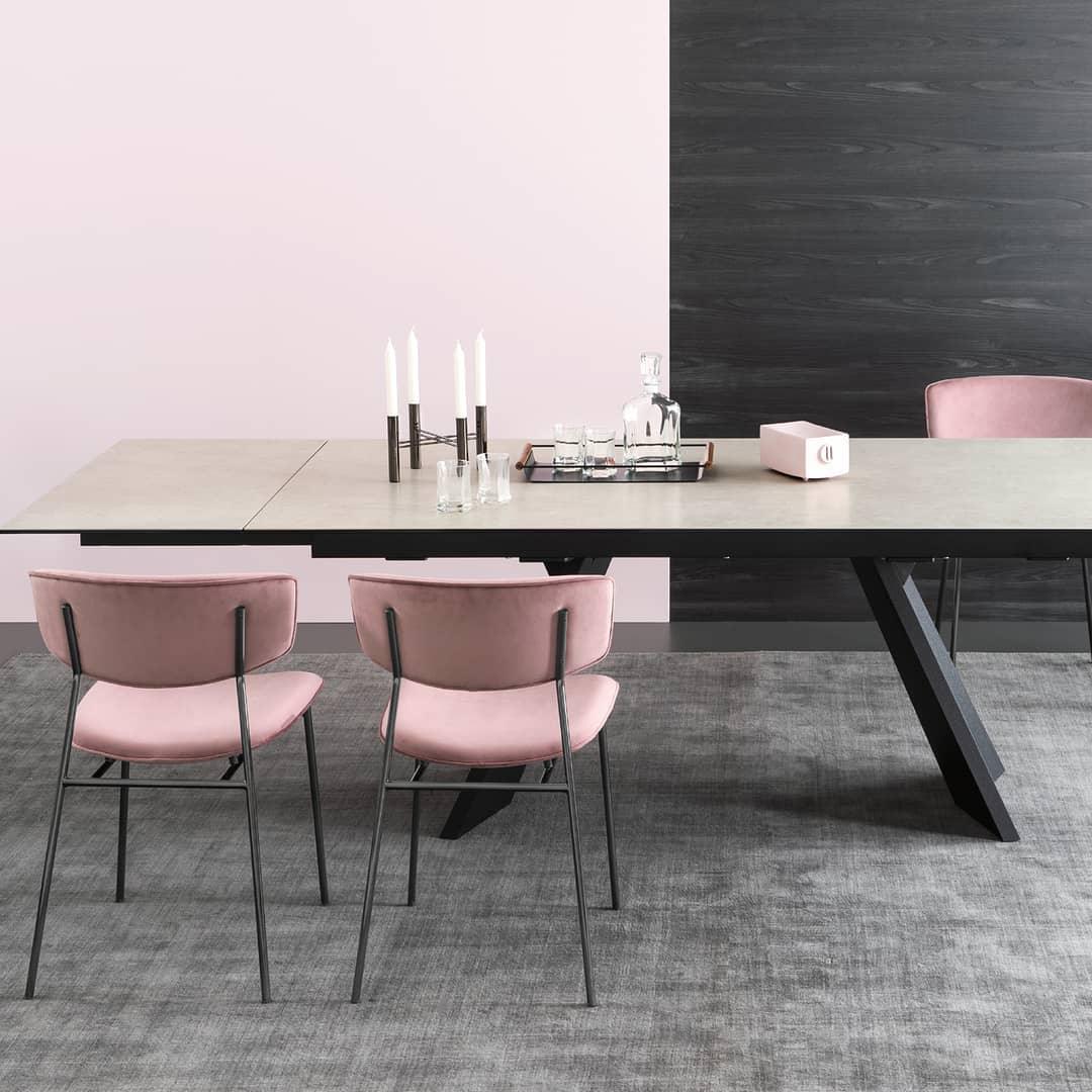 Stół prostokątny rozkładany ICARO biały marmur – drewno, Calligaris