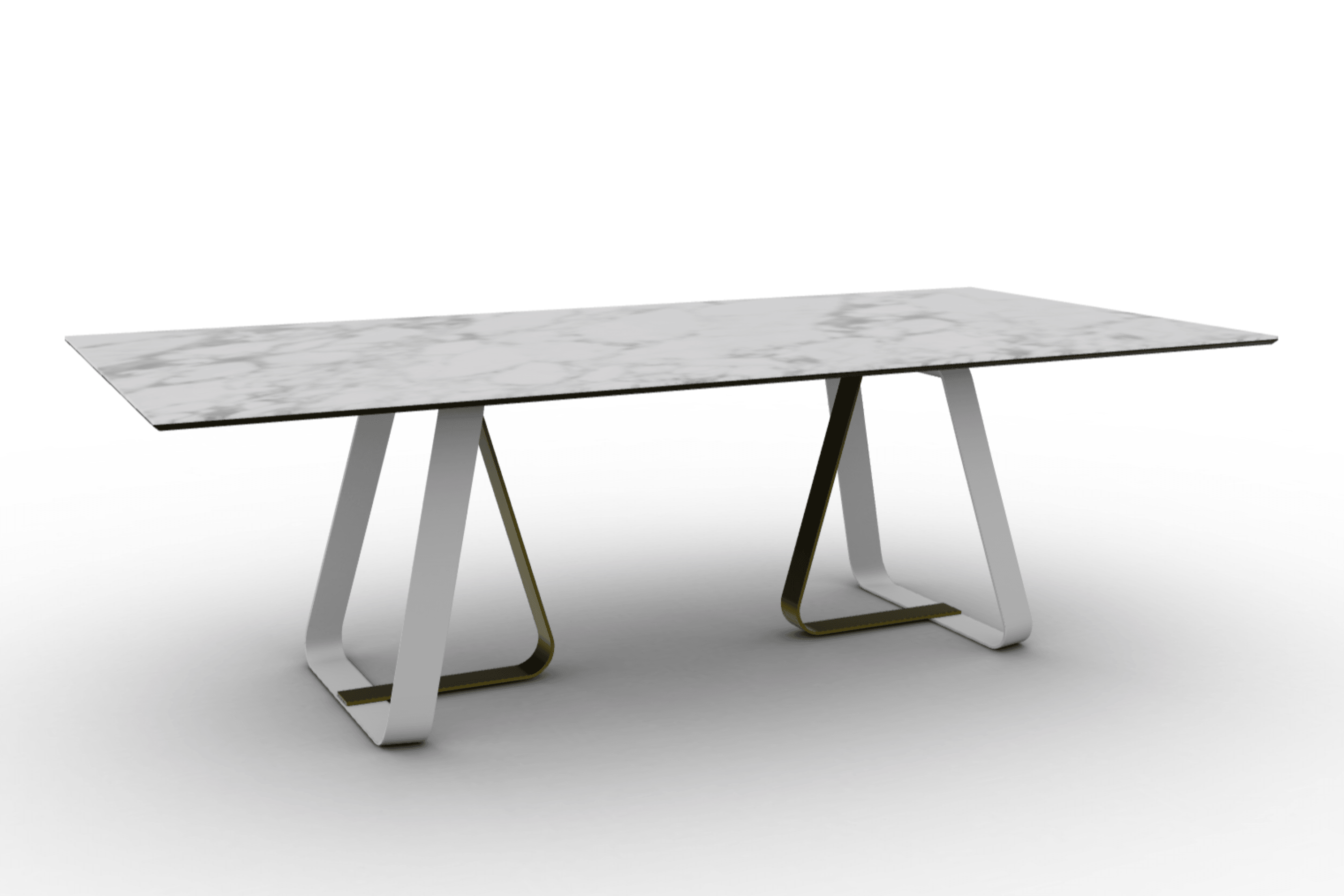 Stół prostokątny SUNSHINE biały marmur – metal, Calligaris