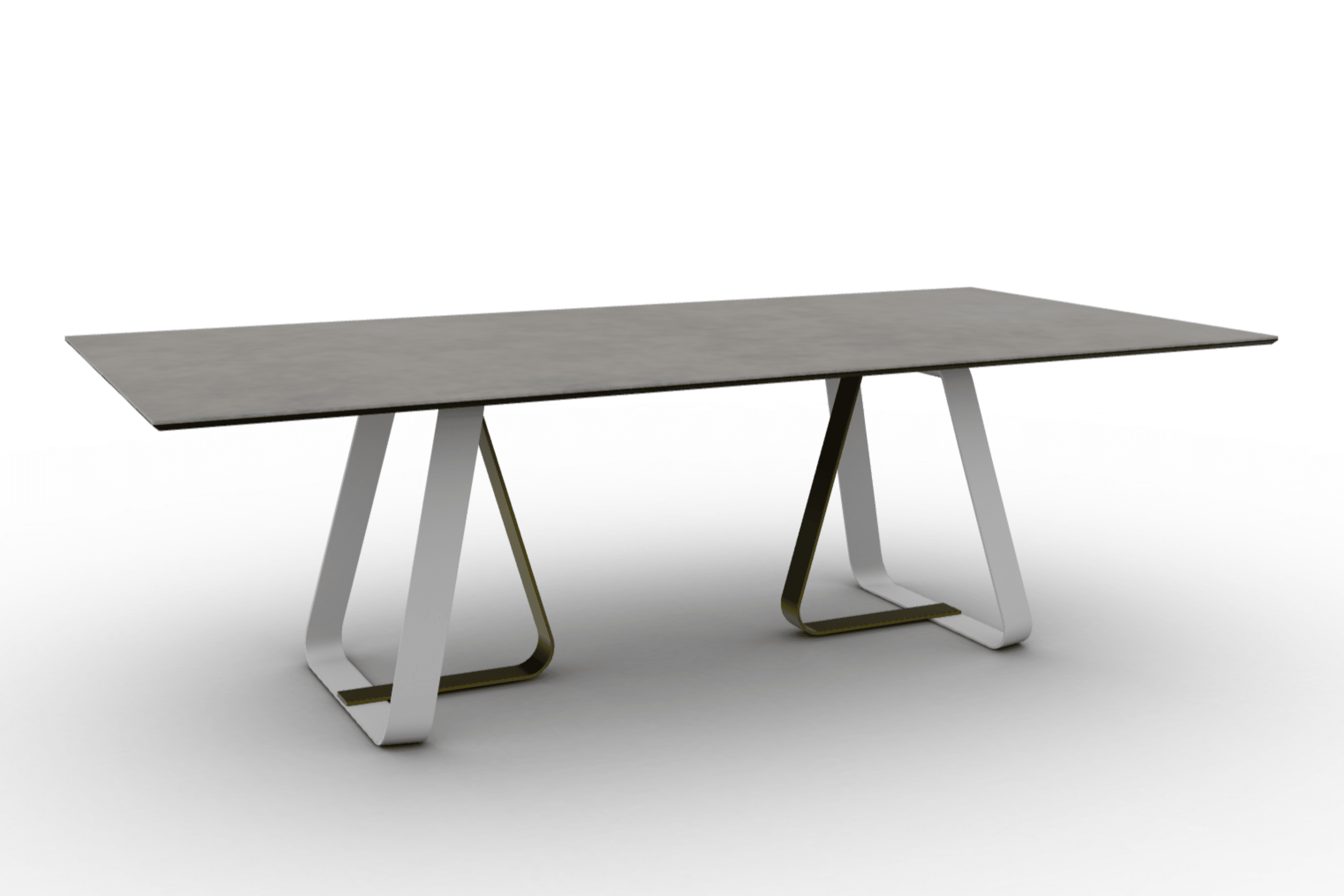 Stół prostokątny SUNSHINE jasnoszara ceramika – metal, Calligaris