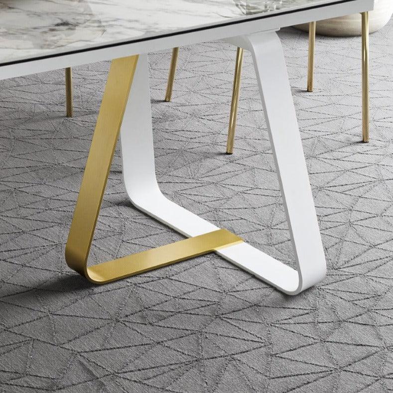 Stół prostokątny SUNSHINE piaskowy marmur – metal, Calligaris