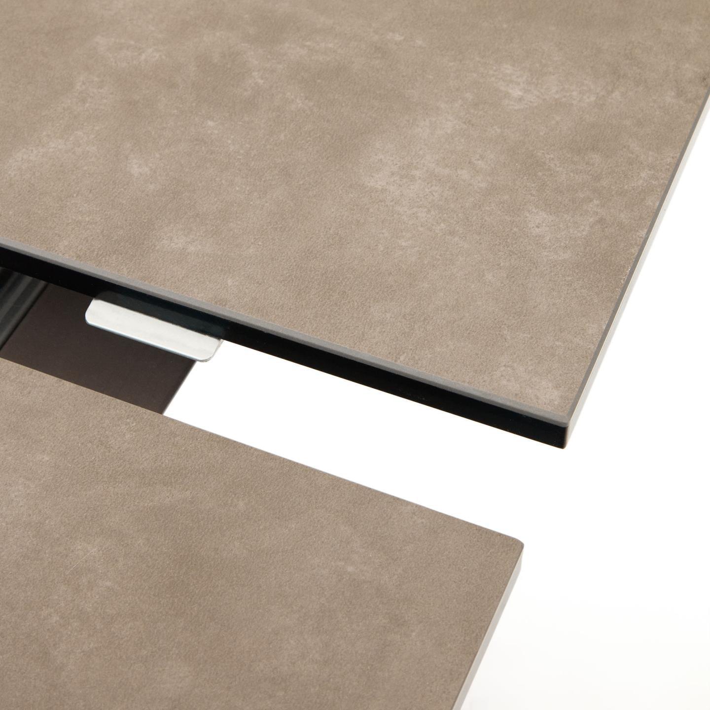 Stół rozkładany ATMINDA porcelanowy blat z brązową podstawą La Forma Eye on Design